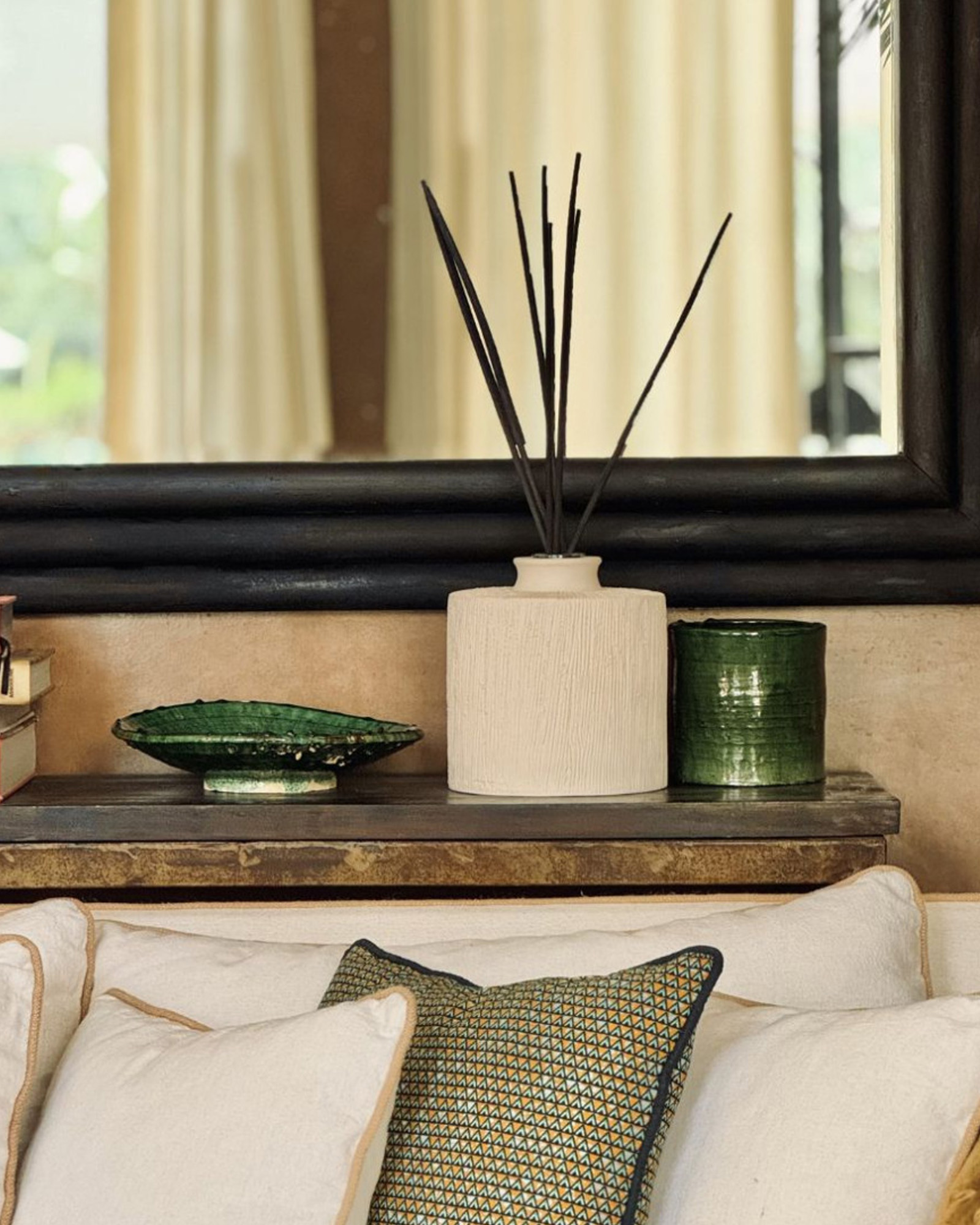 Reed Diffuser CERAMIQUE STRIEE Blanc