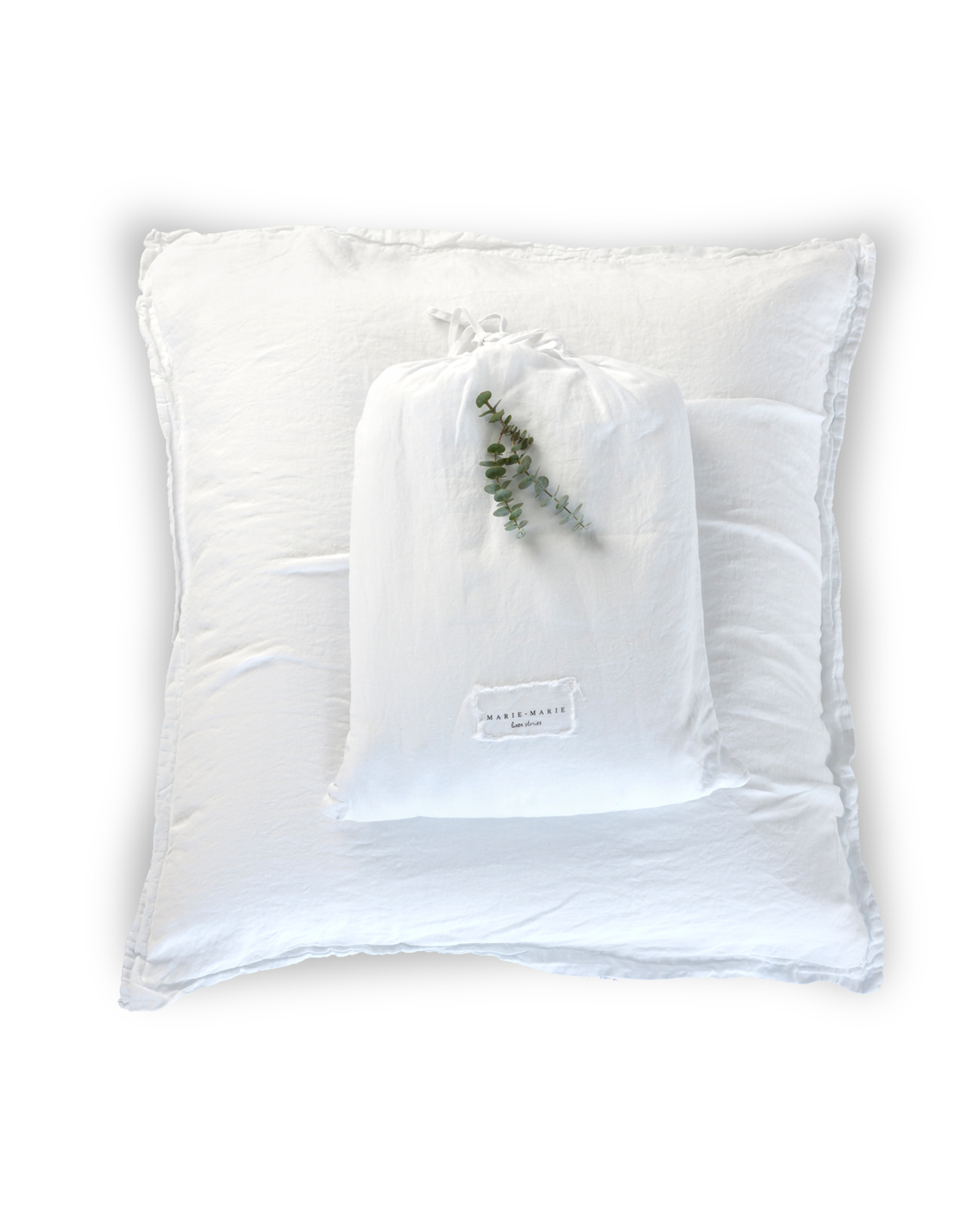 MARIE-MARIE - Bed linen set LINEN STORIES White - 260x240 cm + 2 slopen 65x65 cm - White