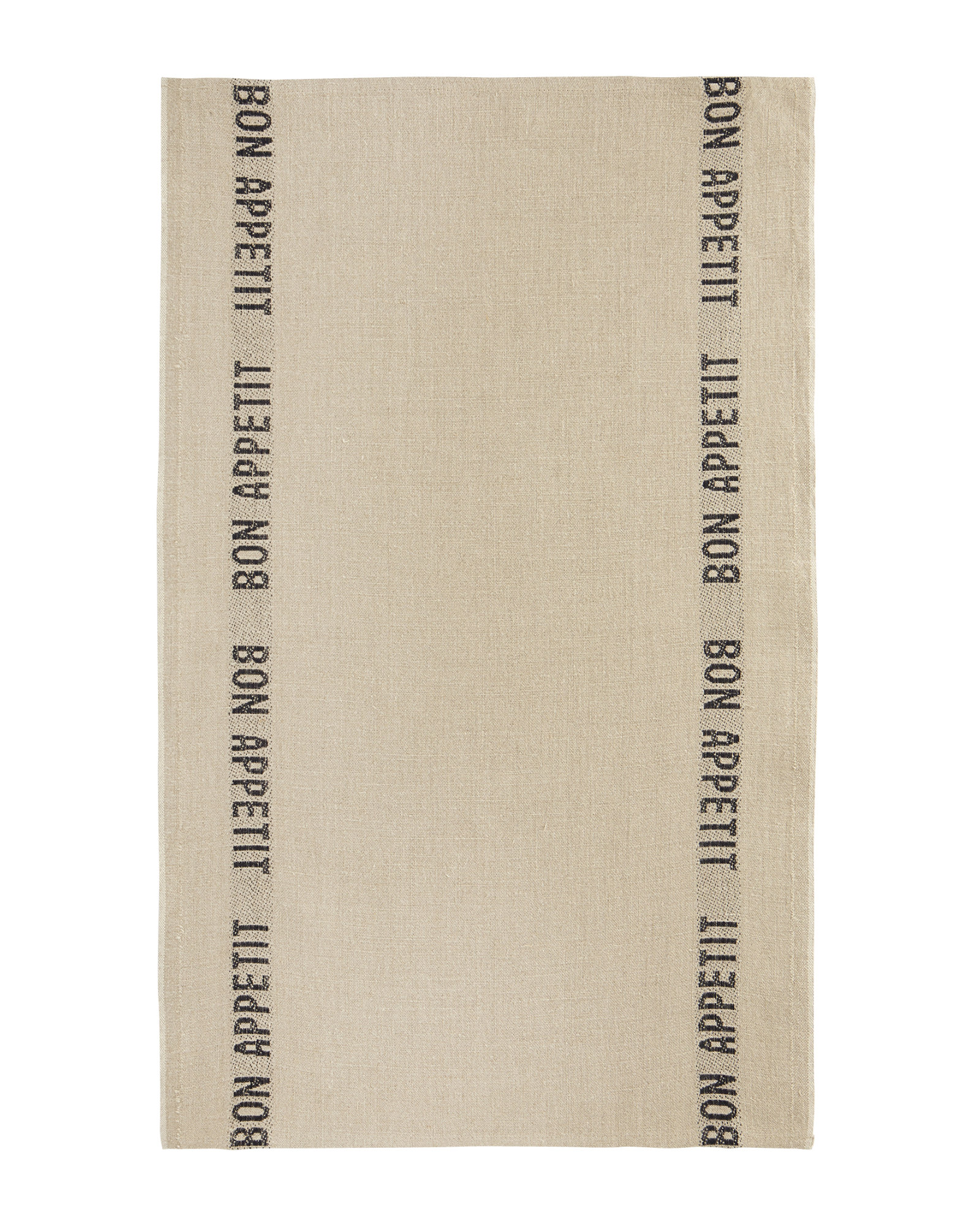 Charvet éditions - Keukenhanddoek BON APPETIT Linen/black - 45x75 cm - Linen/black