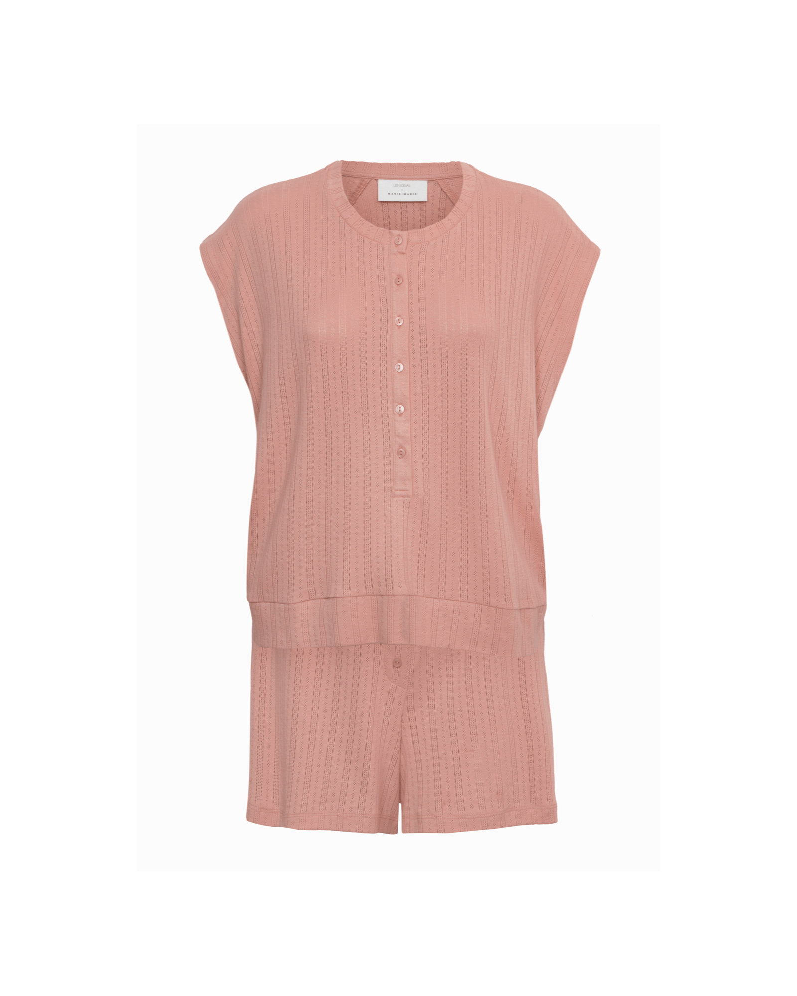 Les Soeurs x Marie-Marie - Pyjama KAY & VALERIE  Vintage Pink - SM - Vintage Pink
