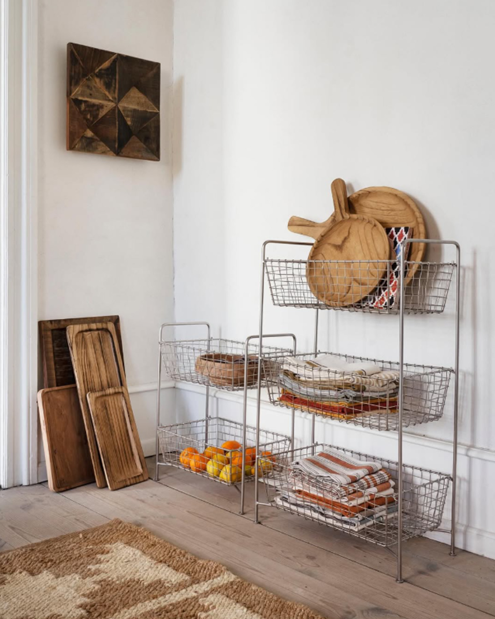 Keukenhanddoek STRIPED Off white, tomato, taupe