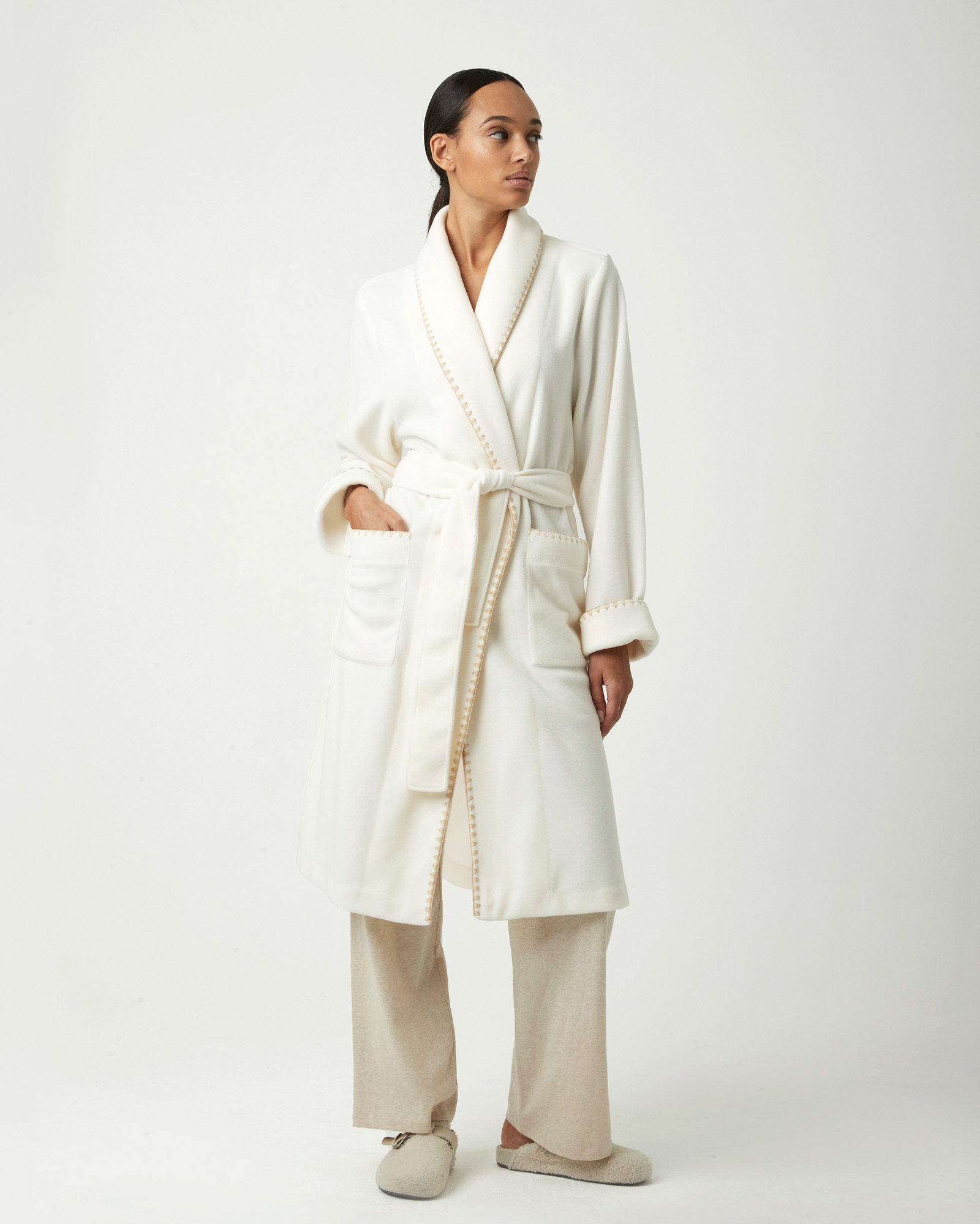 Bathrobe QUINLEY Ivory/Beige