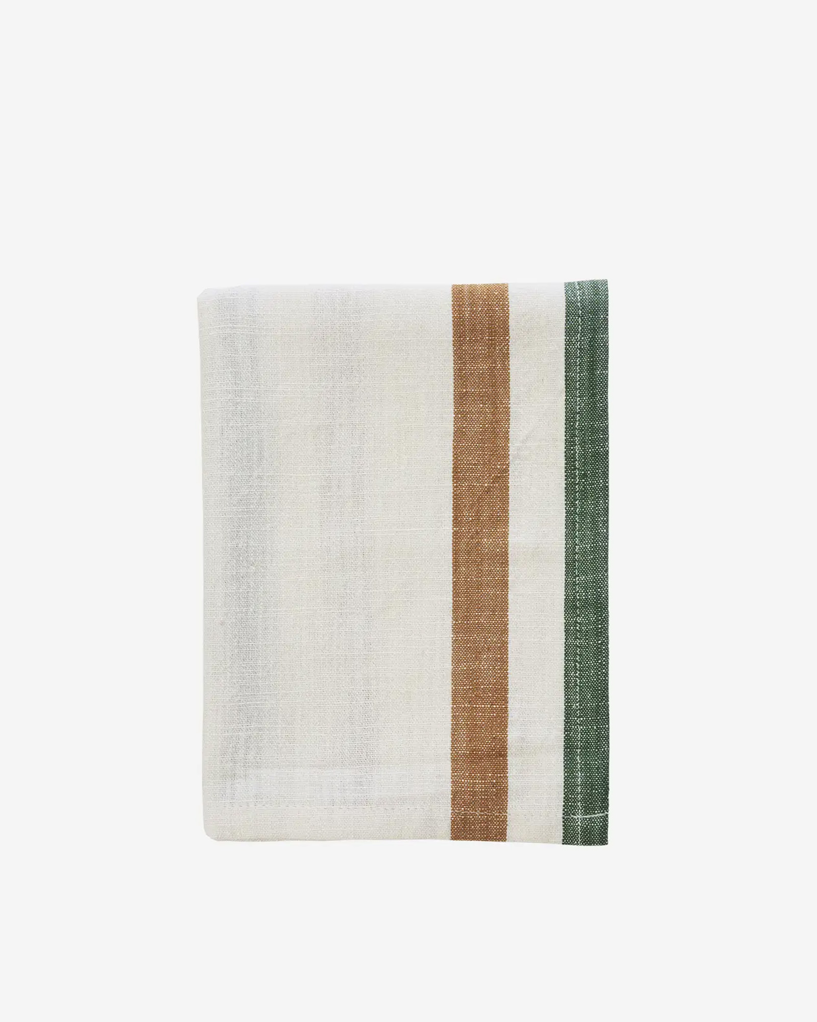 Keukenhanddoek STRIPED Off white, pumpkin spice, green