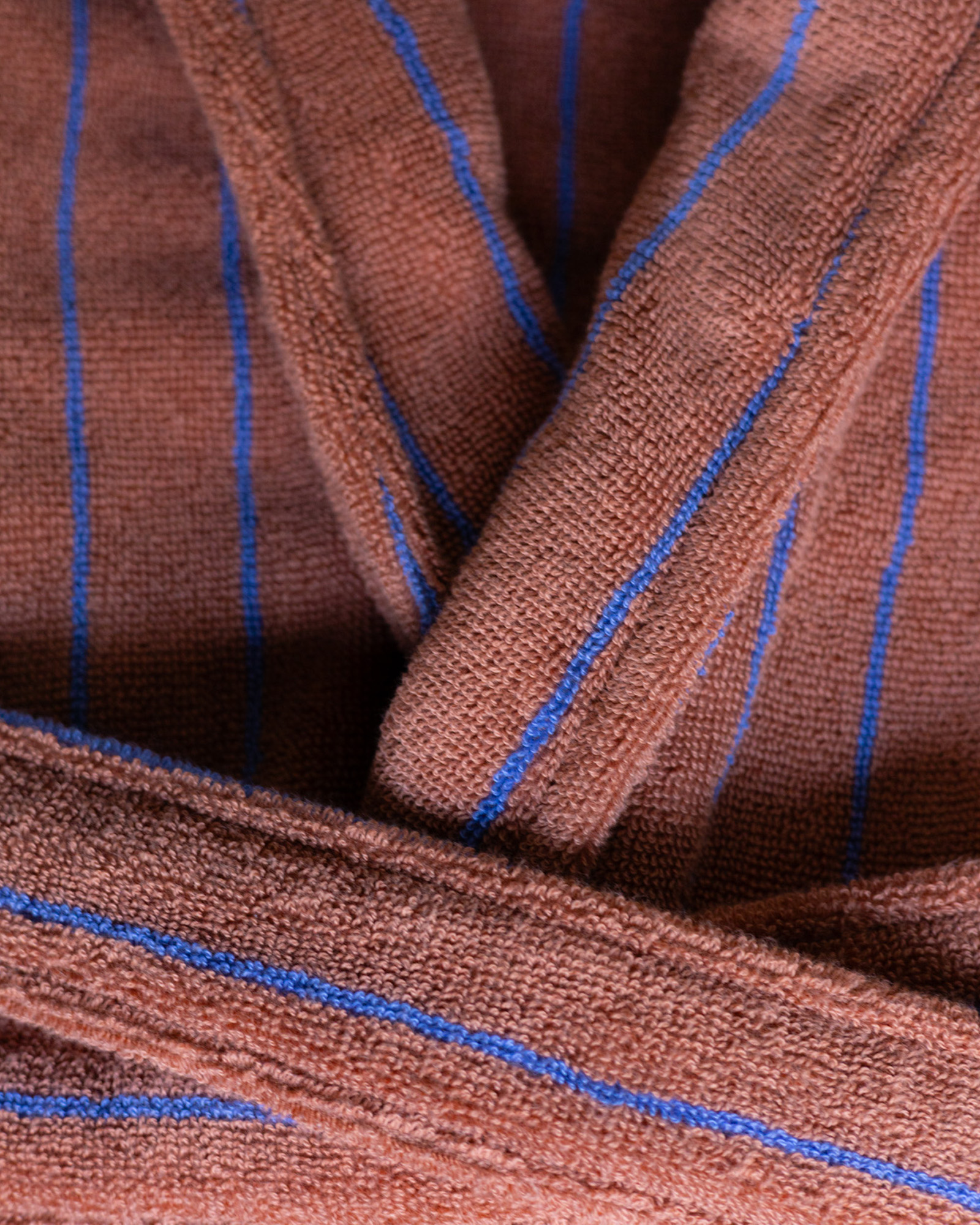 Bathrobe NARAM Camel & ultramarine blue