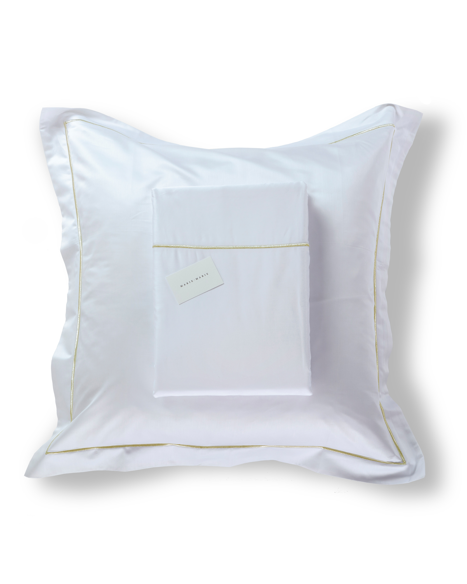 MARIE-MARIE - Bed linen set CLAIRE Gold - 240x220 cm + 2 slopen 65x65 cm - Gold