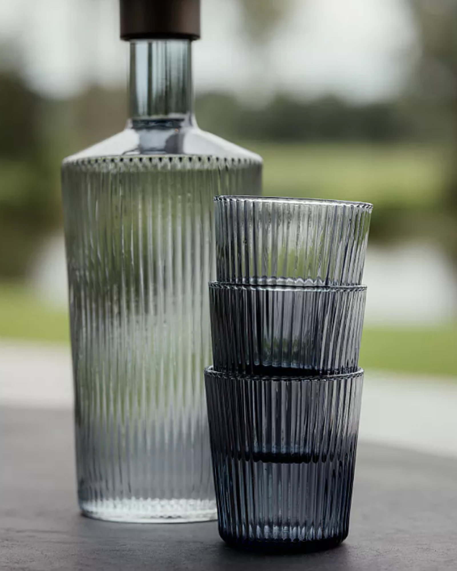 Glass RIBBED Twilight