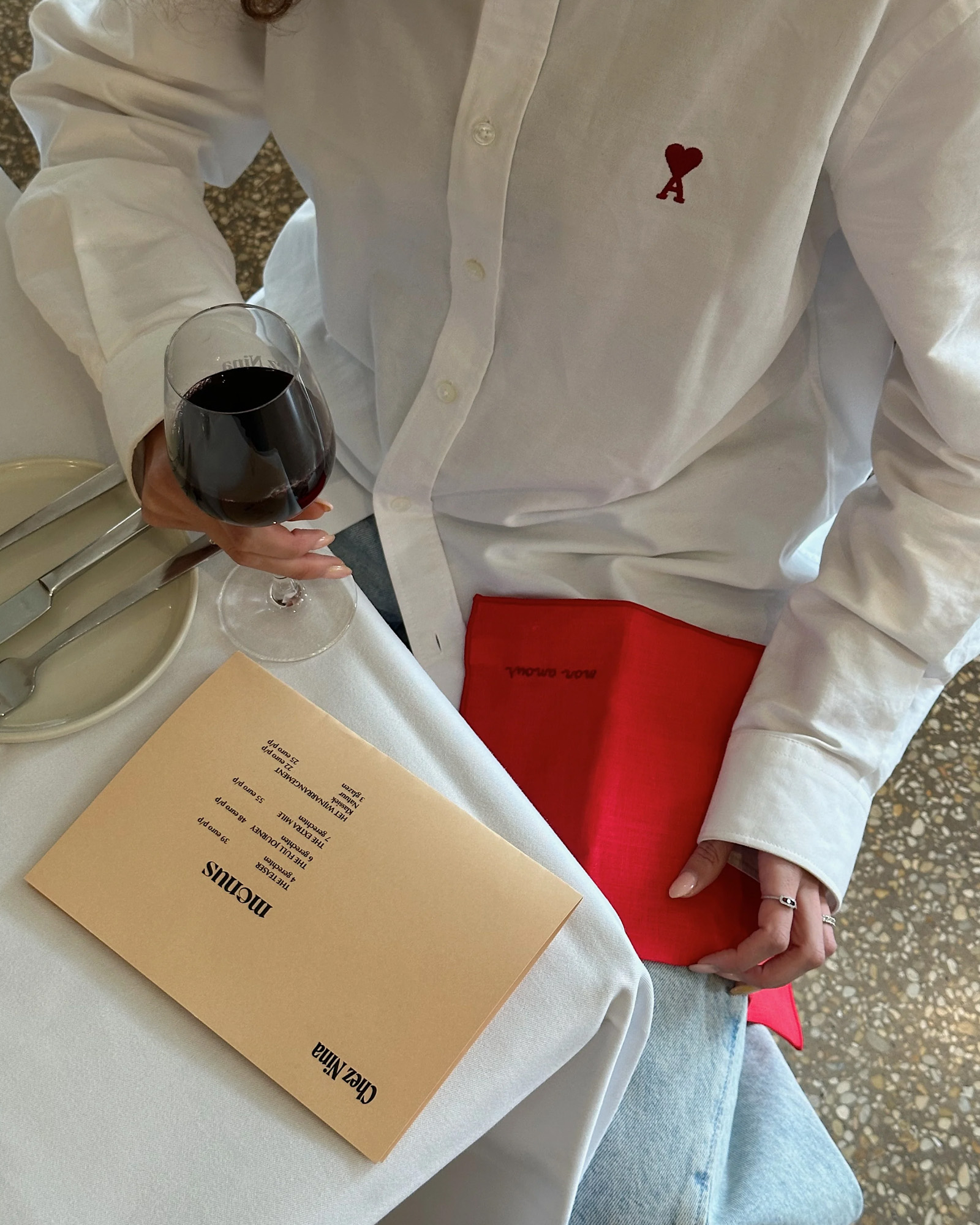 Serviette MON AMOUR Rood