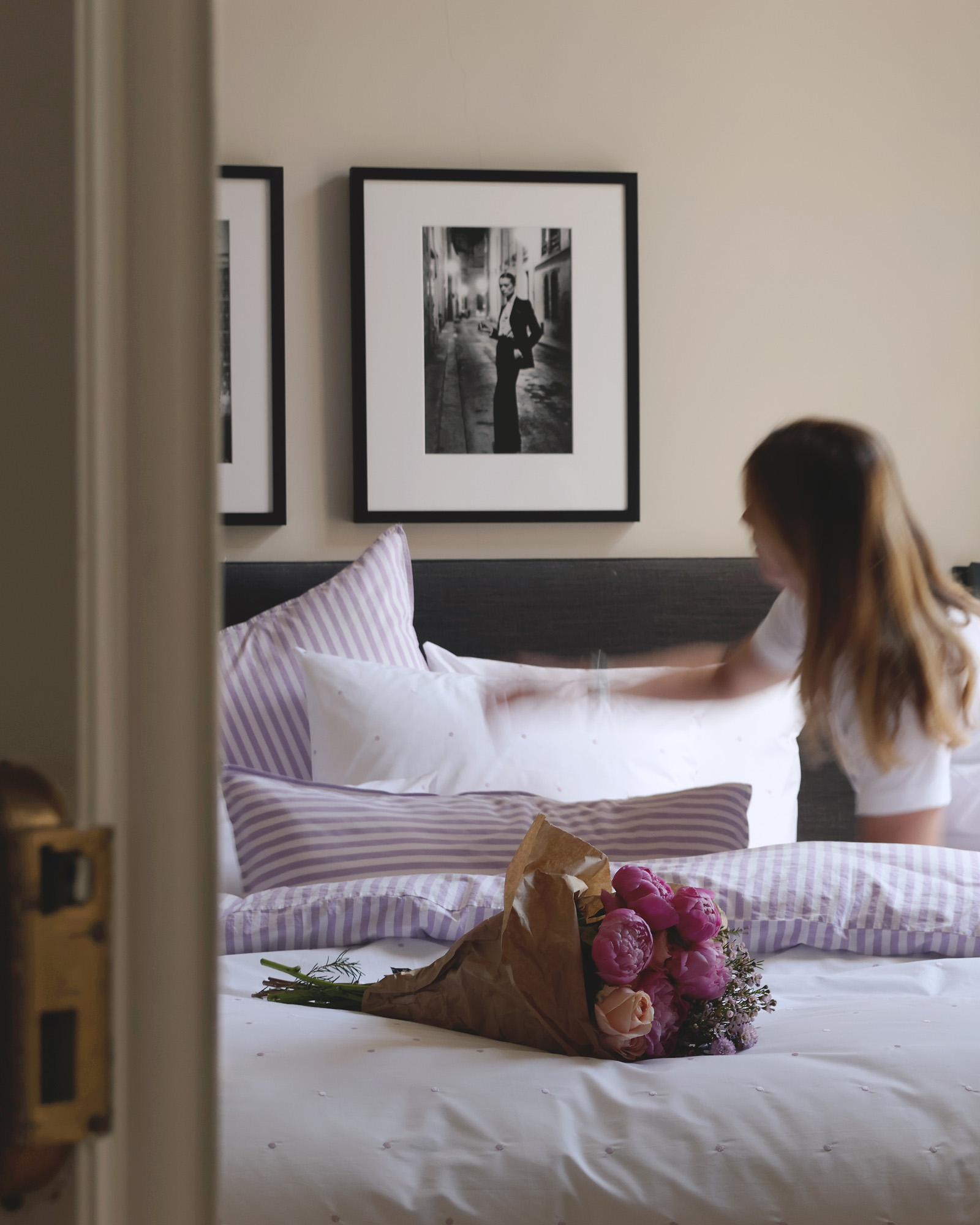 Bed linen set DOTS Lila