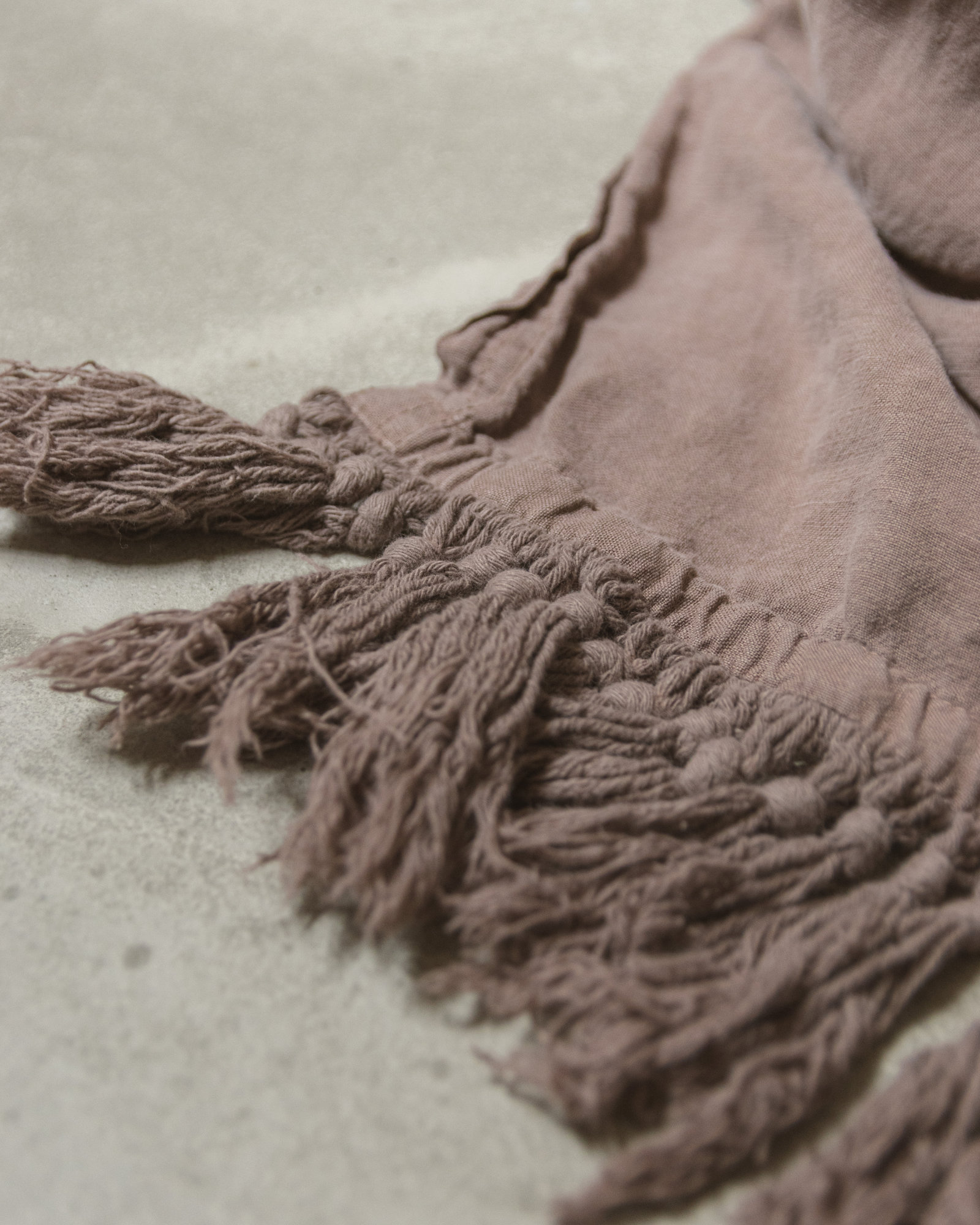 Bedsprei Franje LINEN STORIES Wood