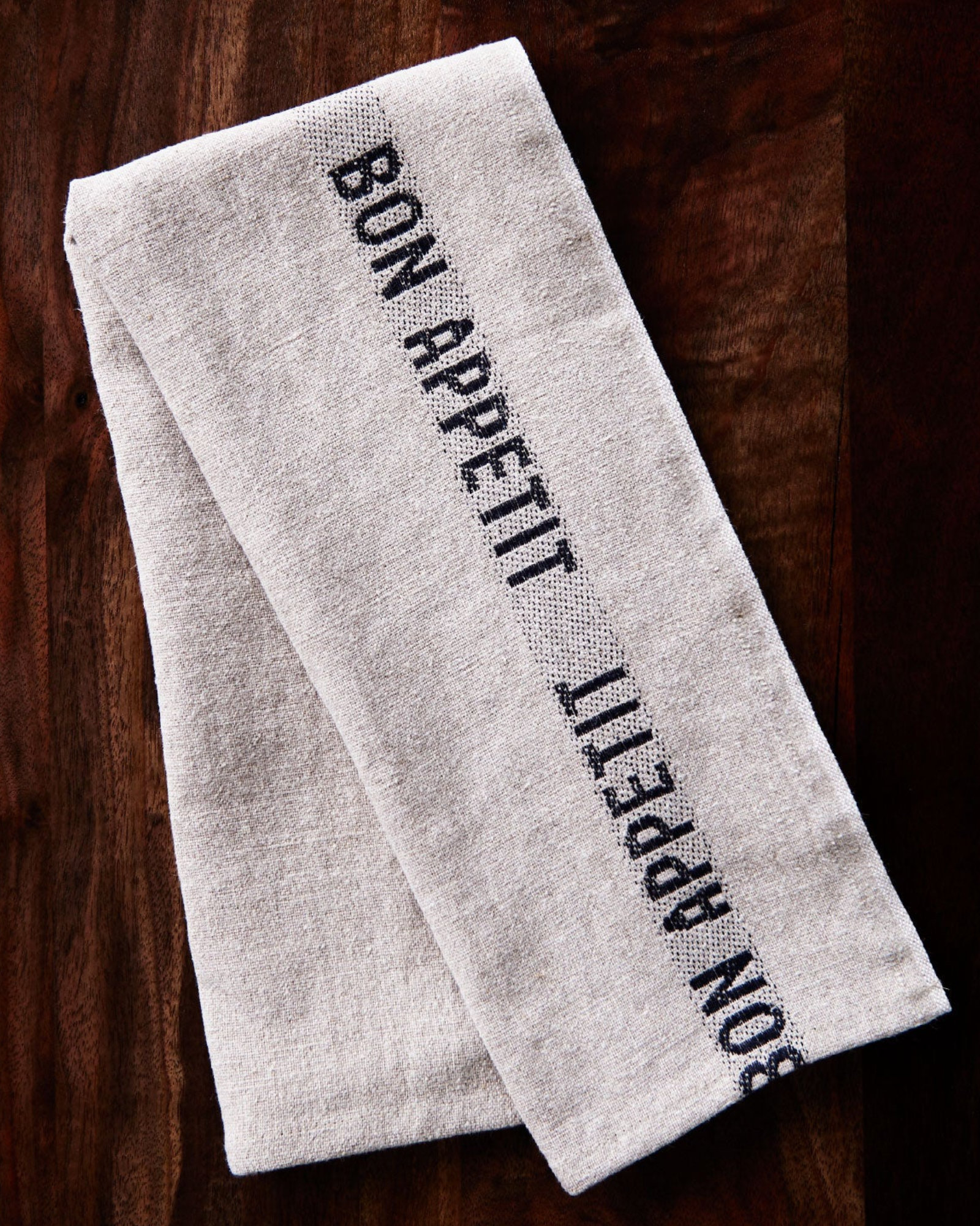 Charvet éditions - Kitchen towel BON APPETIT Linen/black - 45x75 cm - Linen/black