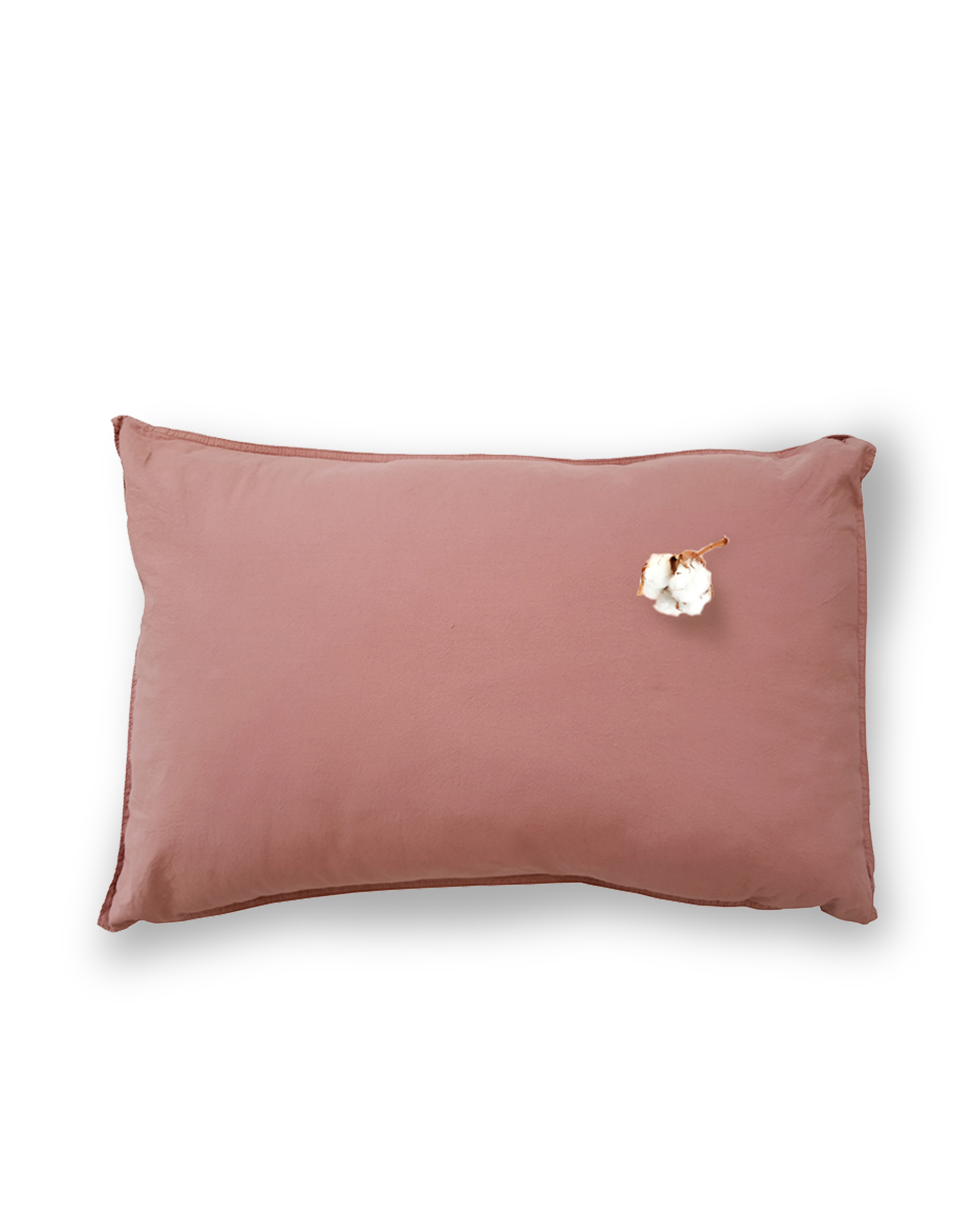 MARIE-MARIE - Cushion VINTAGE COTTON Rosewood - 40x60 cm - Rosewood