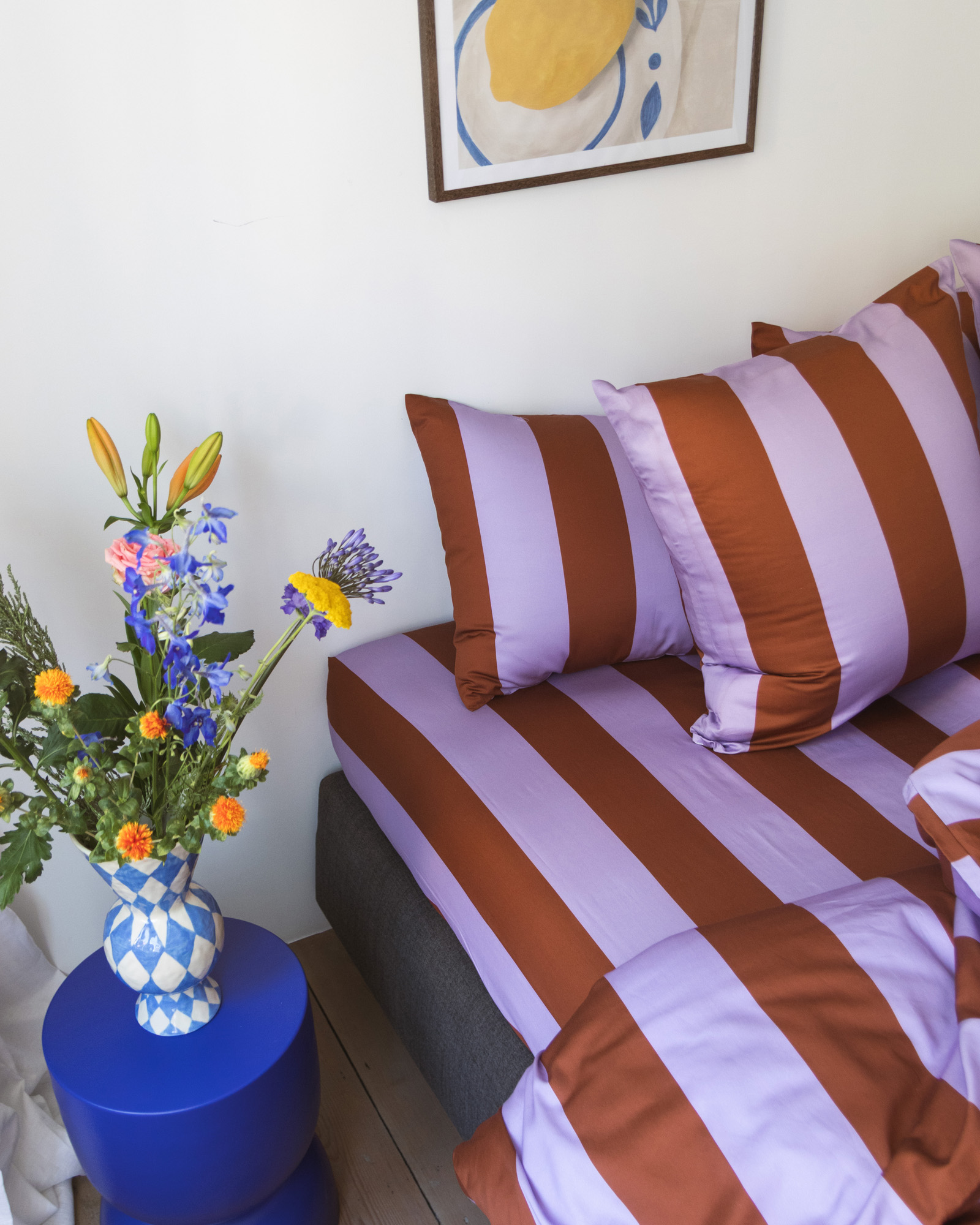 Bed linen set EMILIO Lavender/Tan