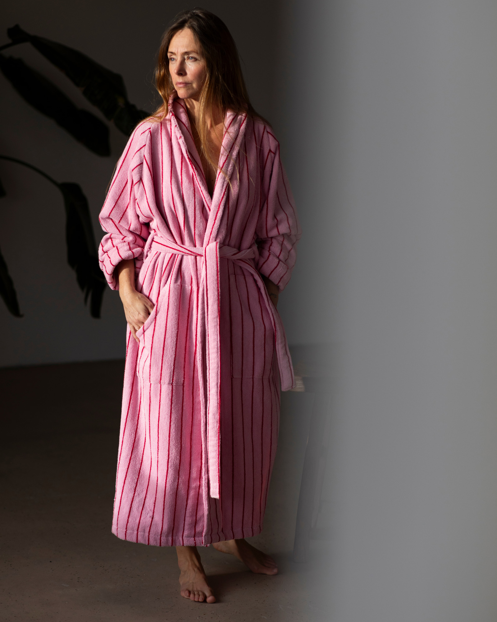 Bathrobe NARAM Baby pink & ski patrol red