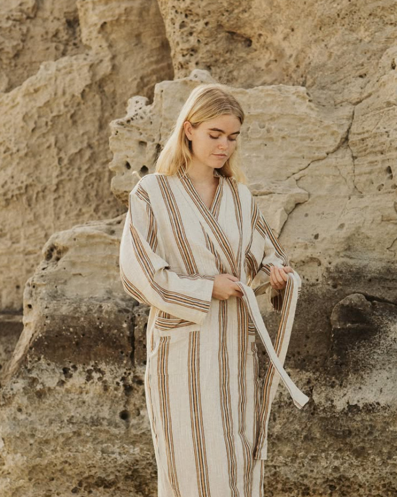 Mizar & Alcor - Peignoir APRICOT - ME/LA - Black/White/Yellow