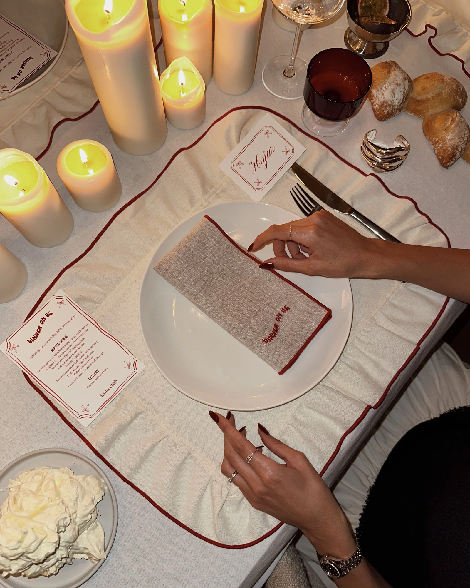 Servietten DINNER ON US Beige