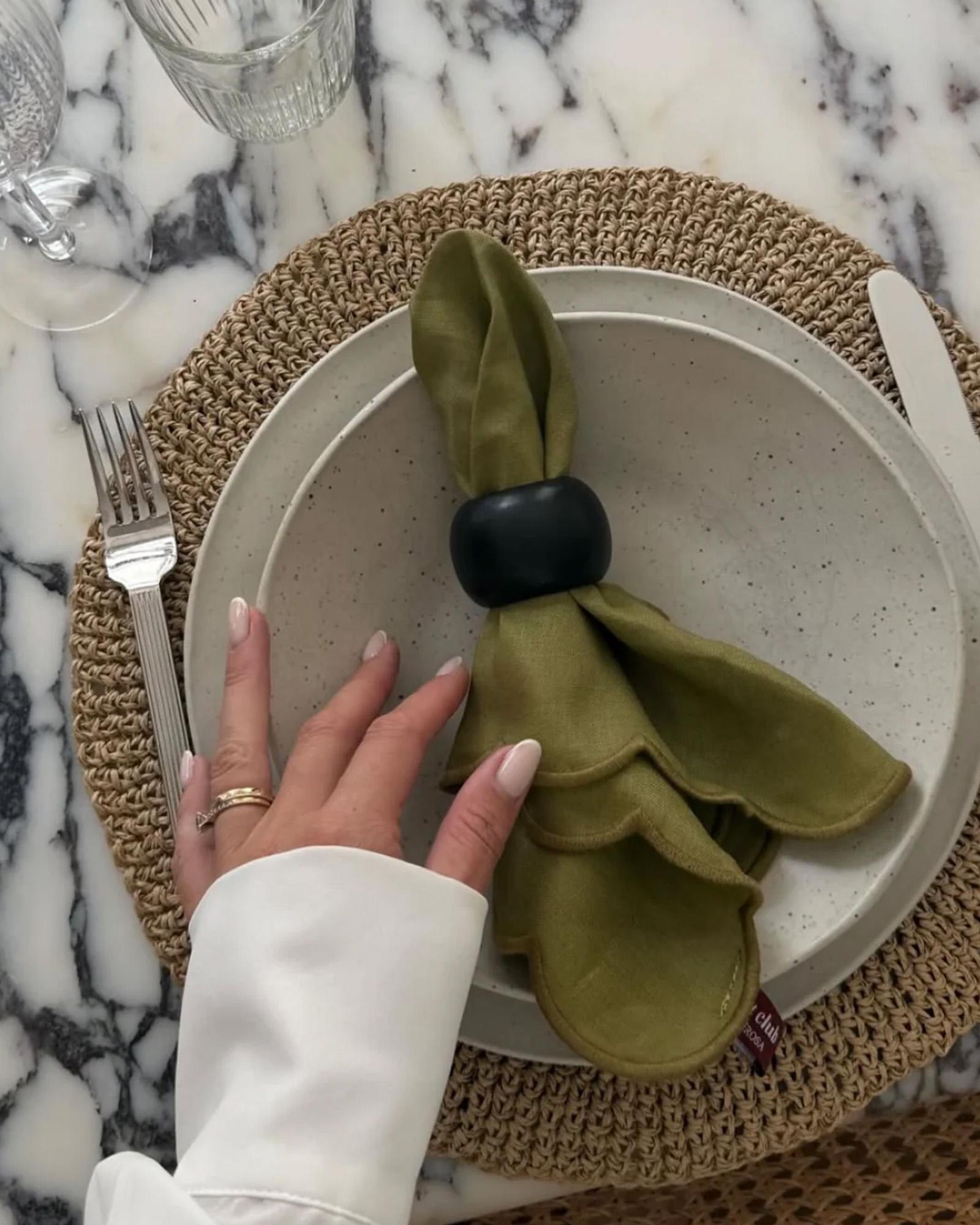 Servietten SCALLOP Olive