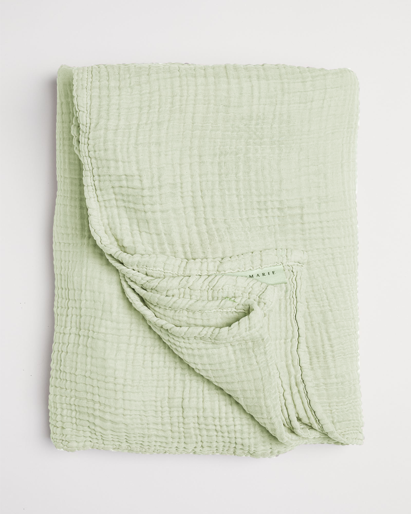 MARIE-MARIE - Bedsprei VINTAGE COTTON Green tea - 160x240 cm - Green tea