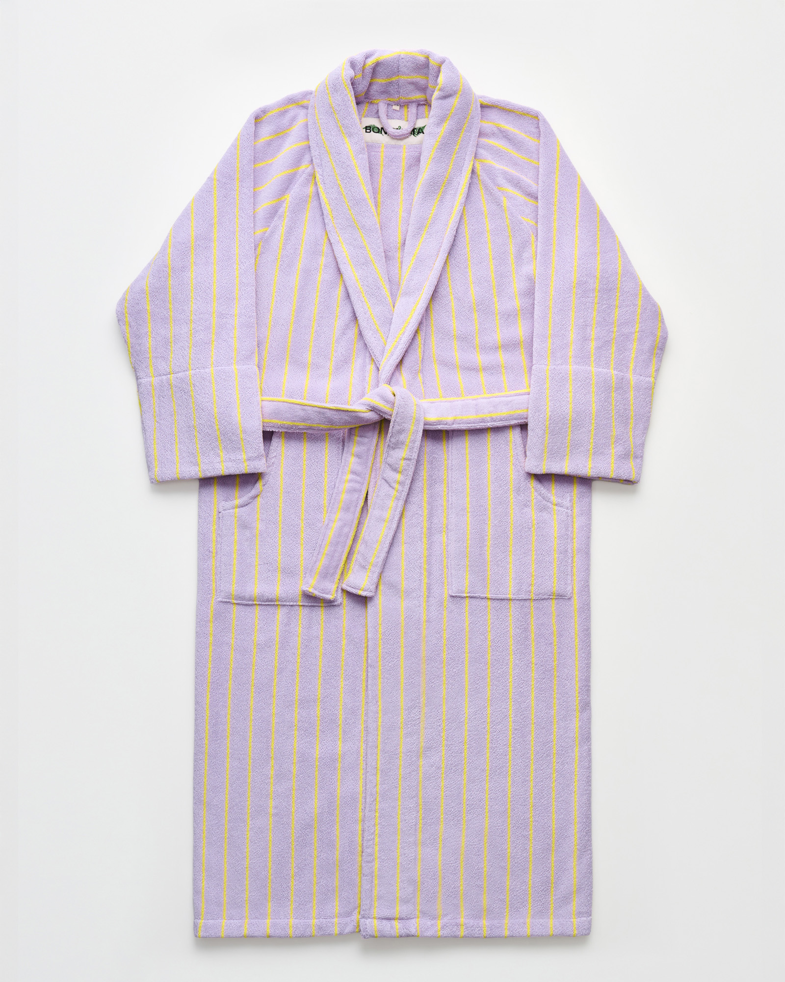 Bathrobe NARAM Lilac & neon yellow
