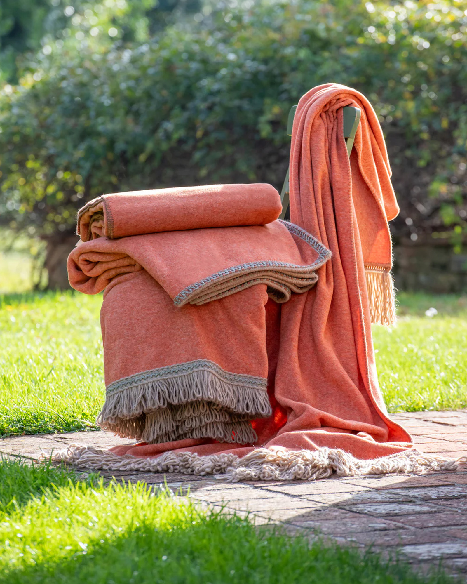 Plaid FRINGES Apricot