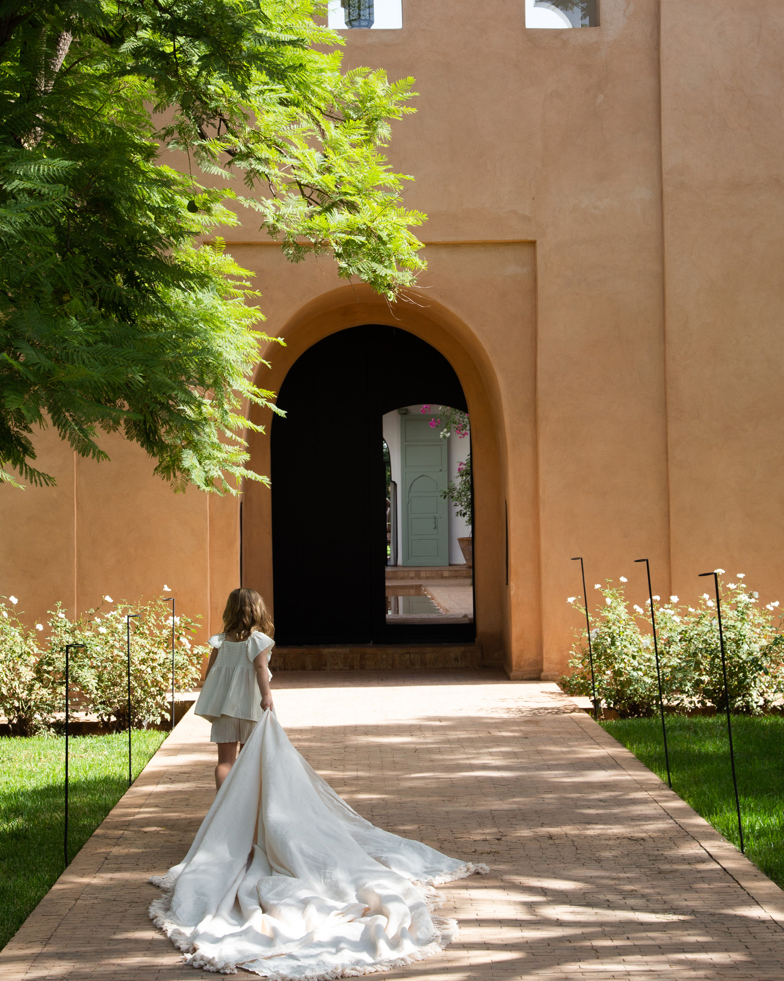 Bedsprei Franje LINEN STORIES White