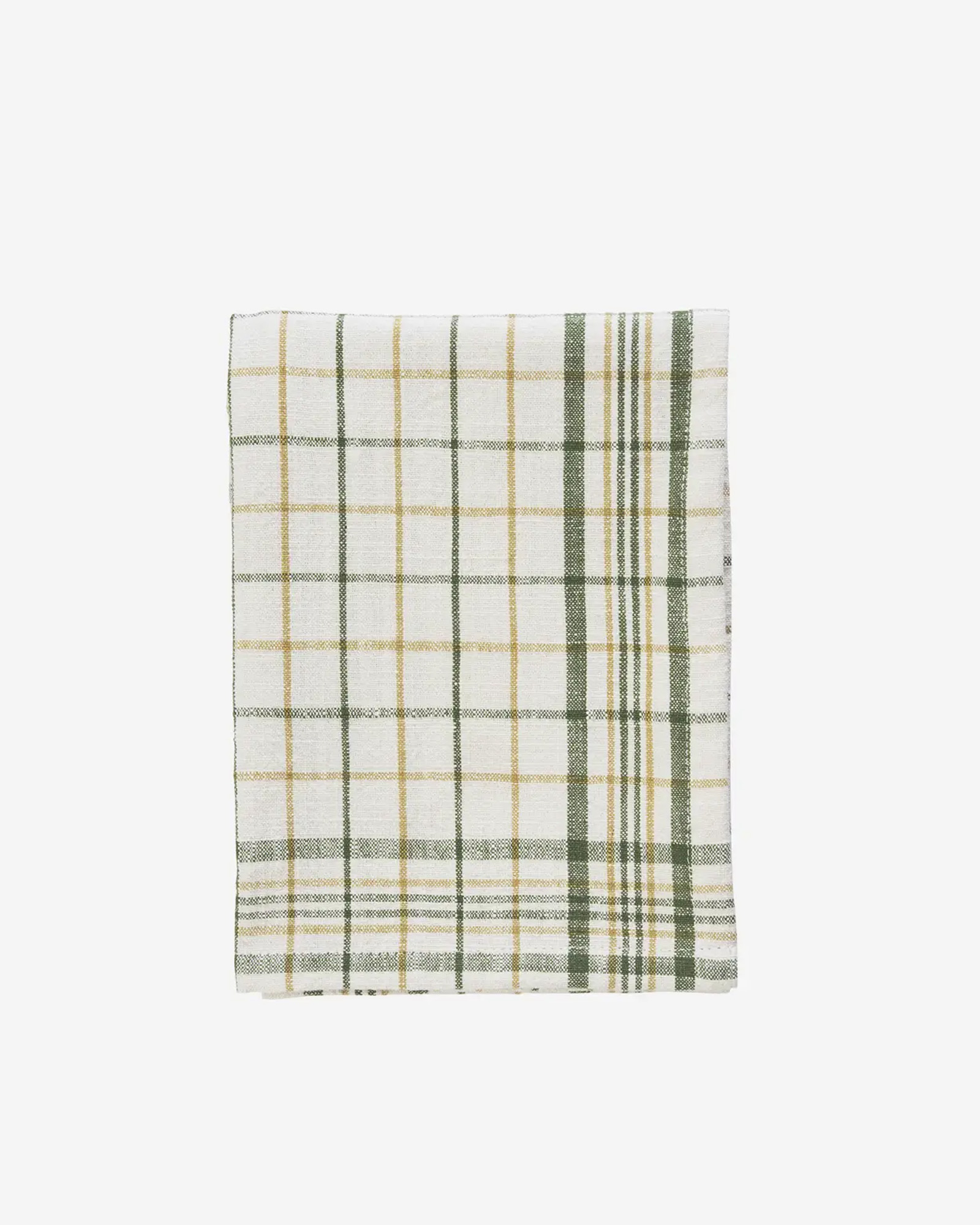 Keukenhanddoek CHECKED Off white, yellow, green