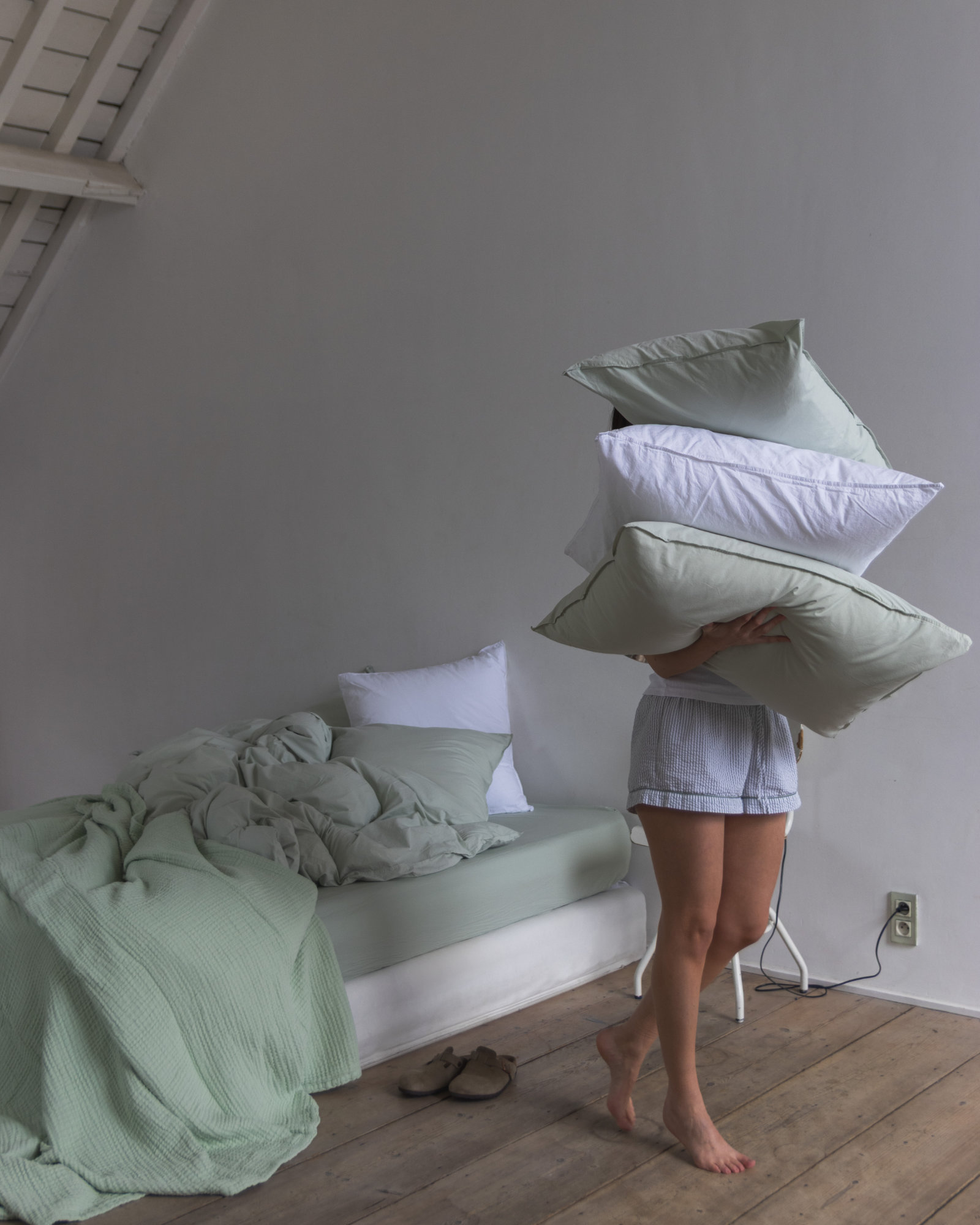 Cushion VINTAGE COTTON Green tea