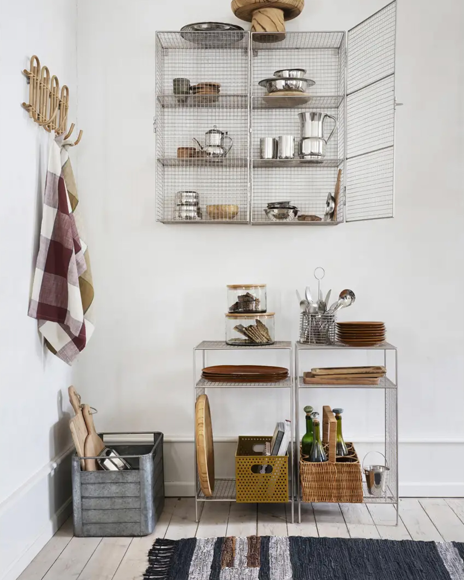 Kitchen towel CHECKED Syrah, charcoal, off white