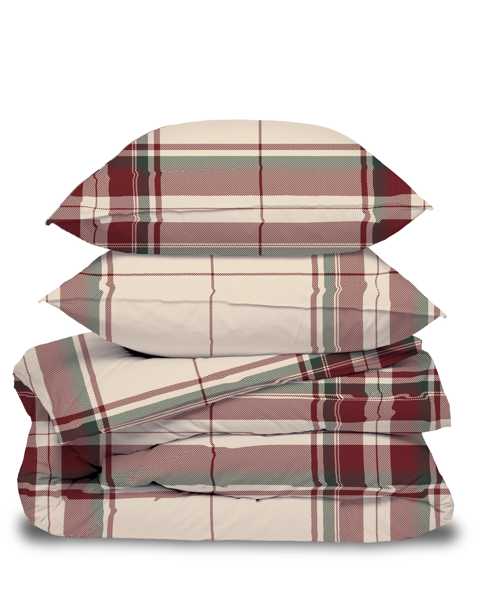Dekbedset TARTAN FLANEL Ivory