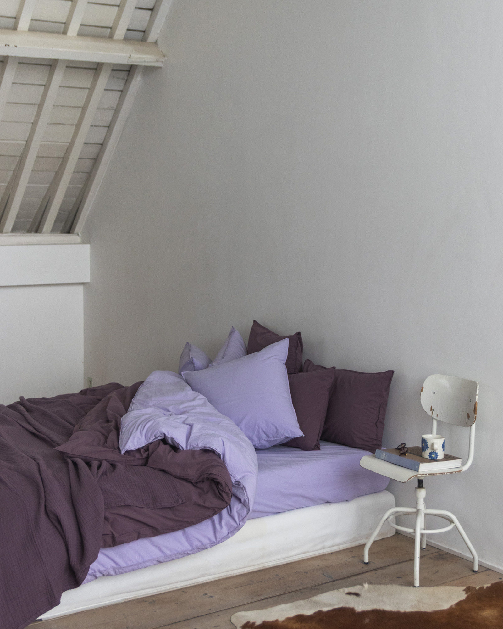 Dekbedset VINTAGE COTTON Aubergine