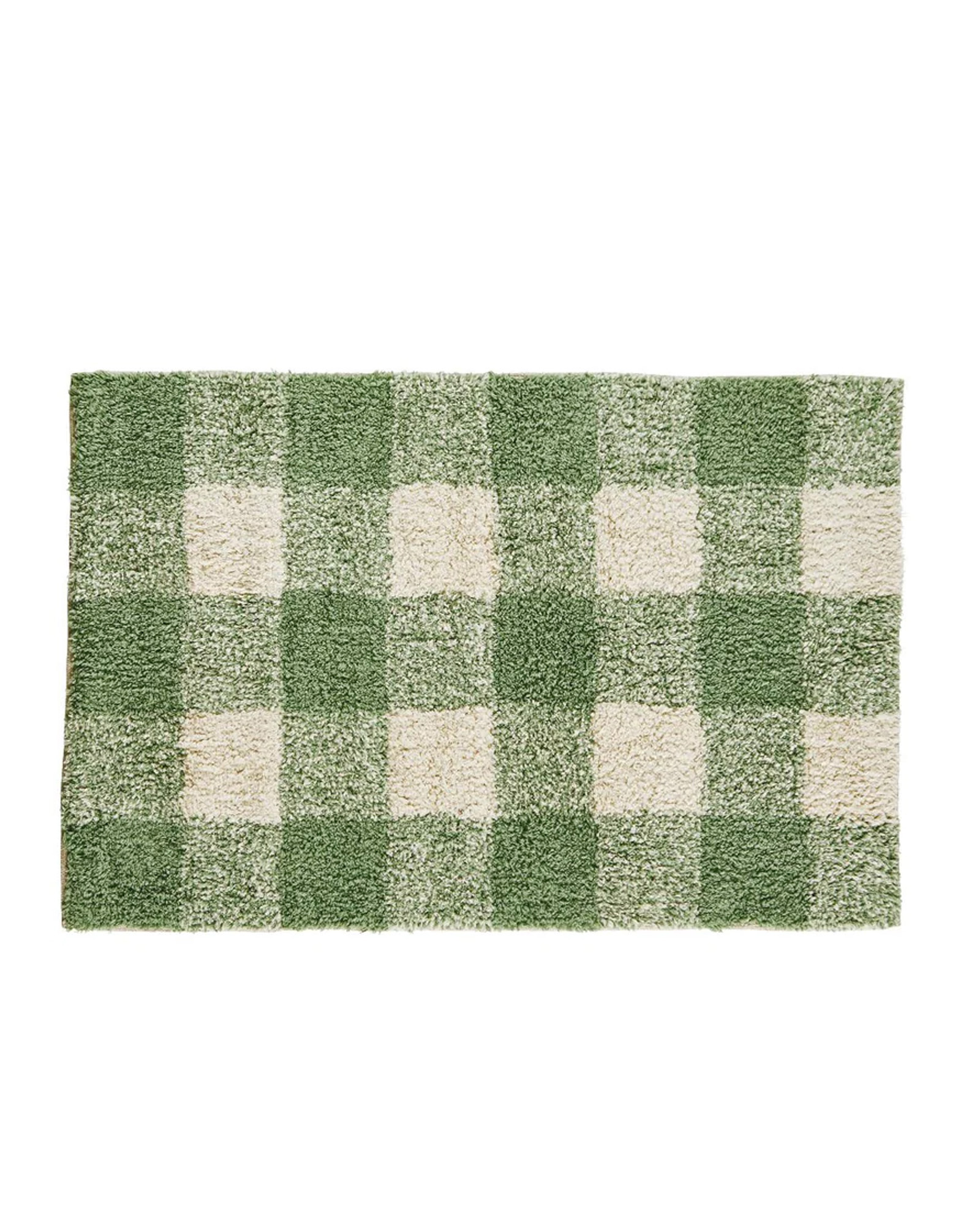 Badmat TUFTED Checked green, off-white
