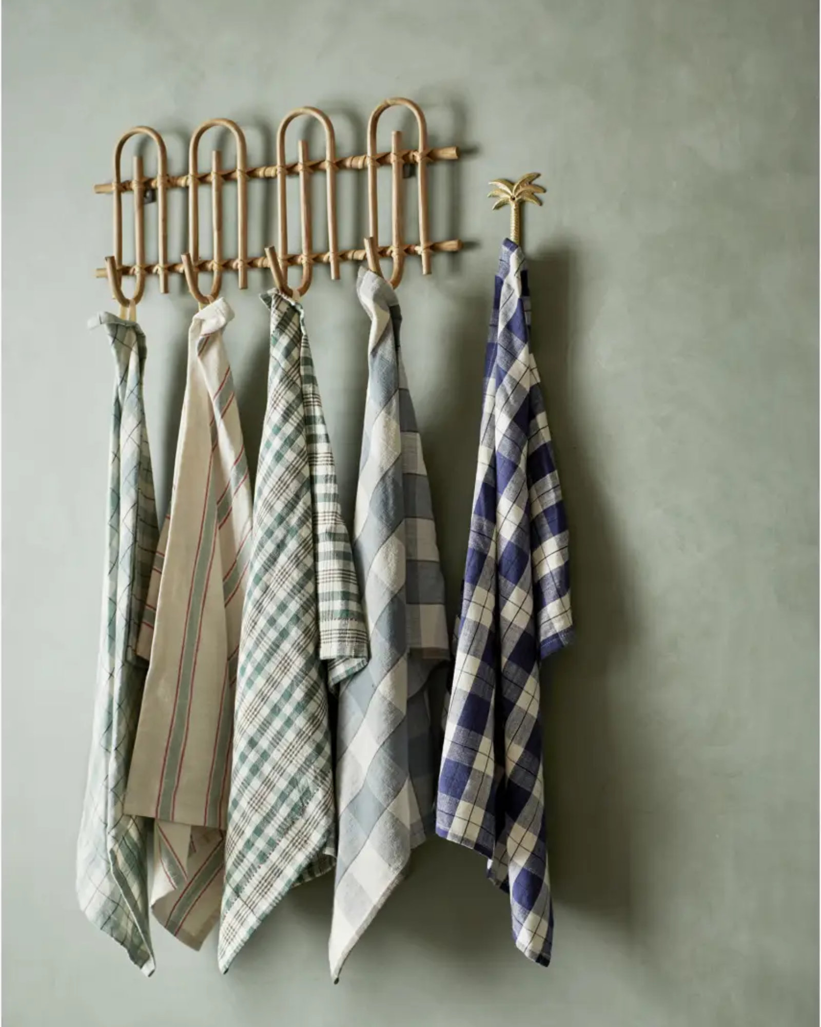 Keukenhanddoek CHECKED Blue, off white, black