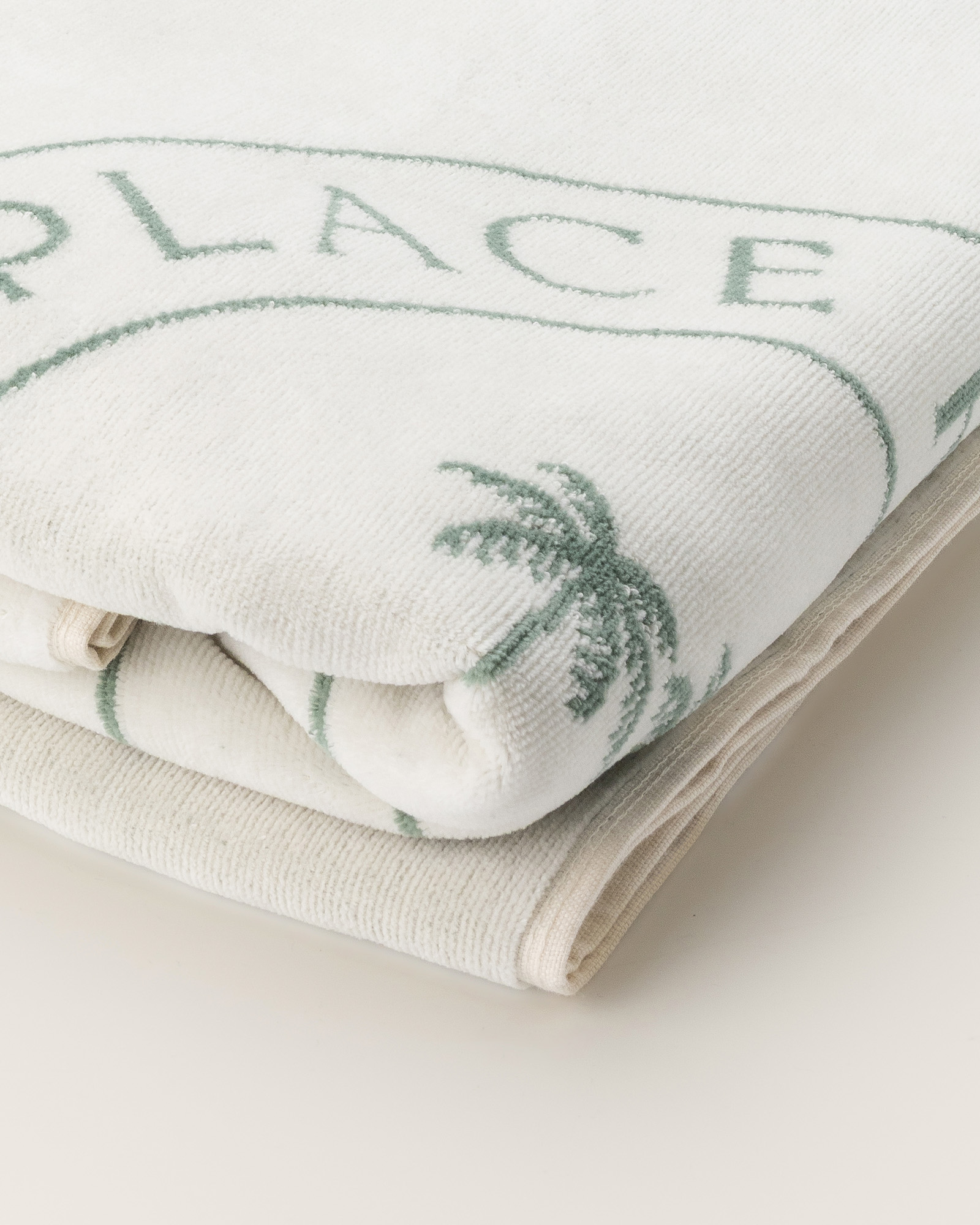 Beach towel COASTAL CLUB Ecru/Eucalyptus
