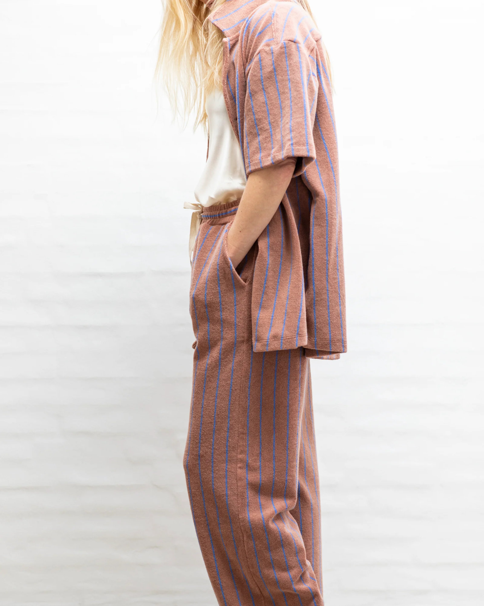 T-Shirt NARAM Camel & ultramarine blue