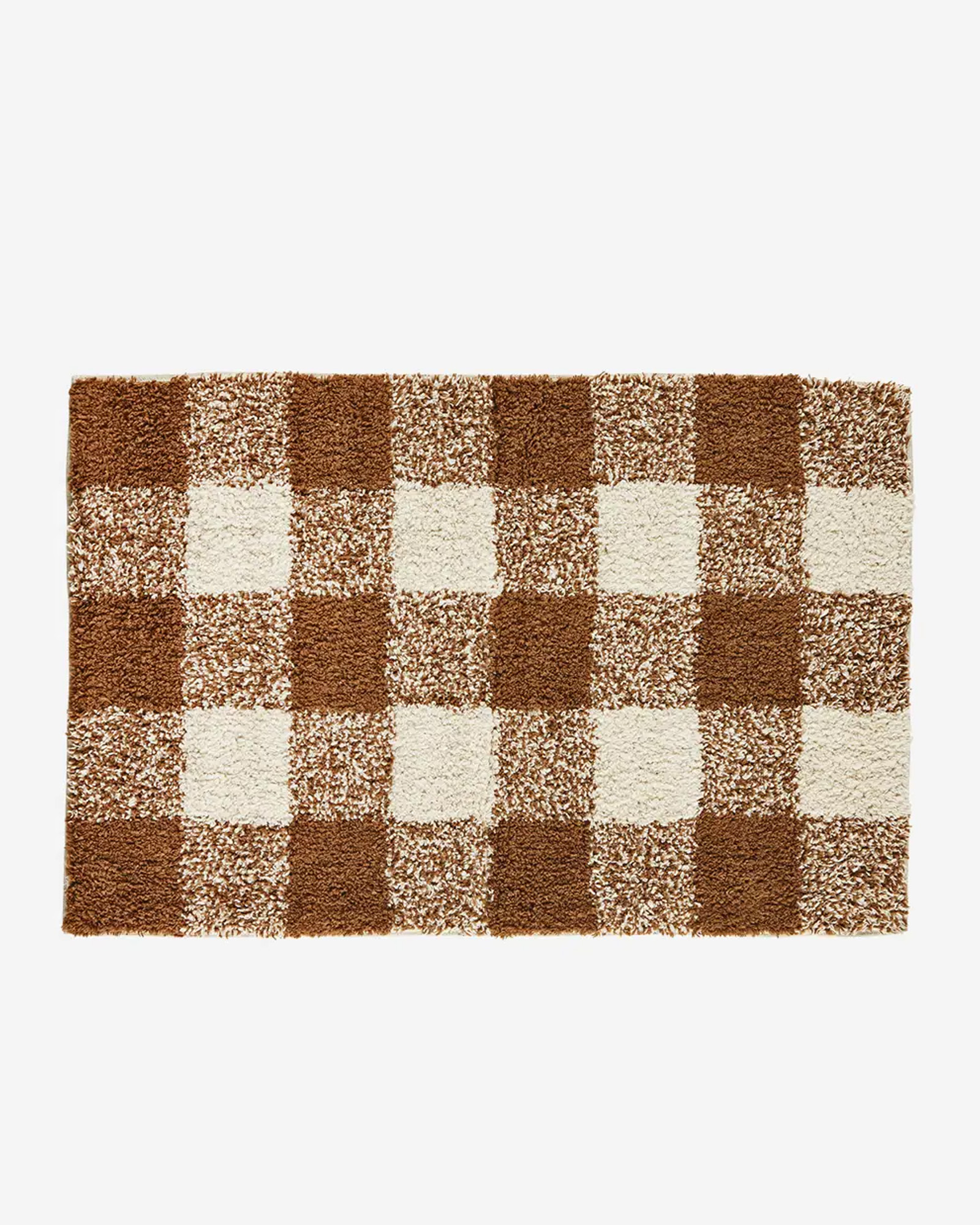 Badmat TUFTED Checked brown, off-white