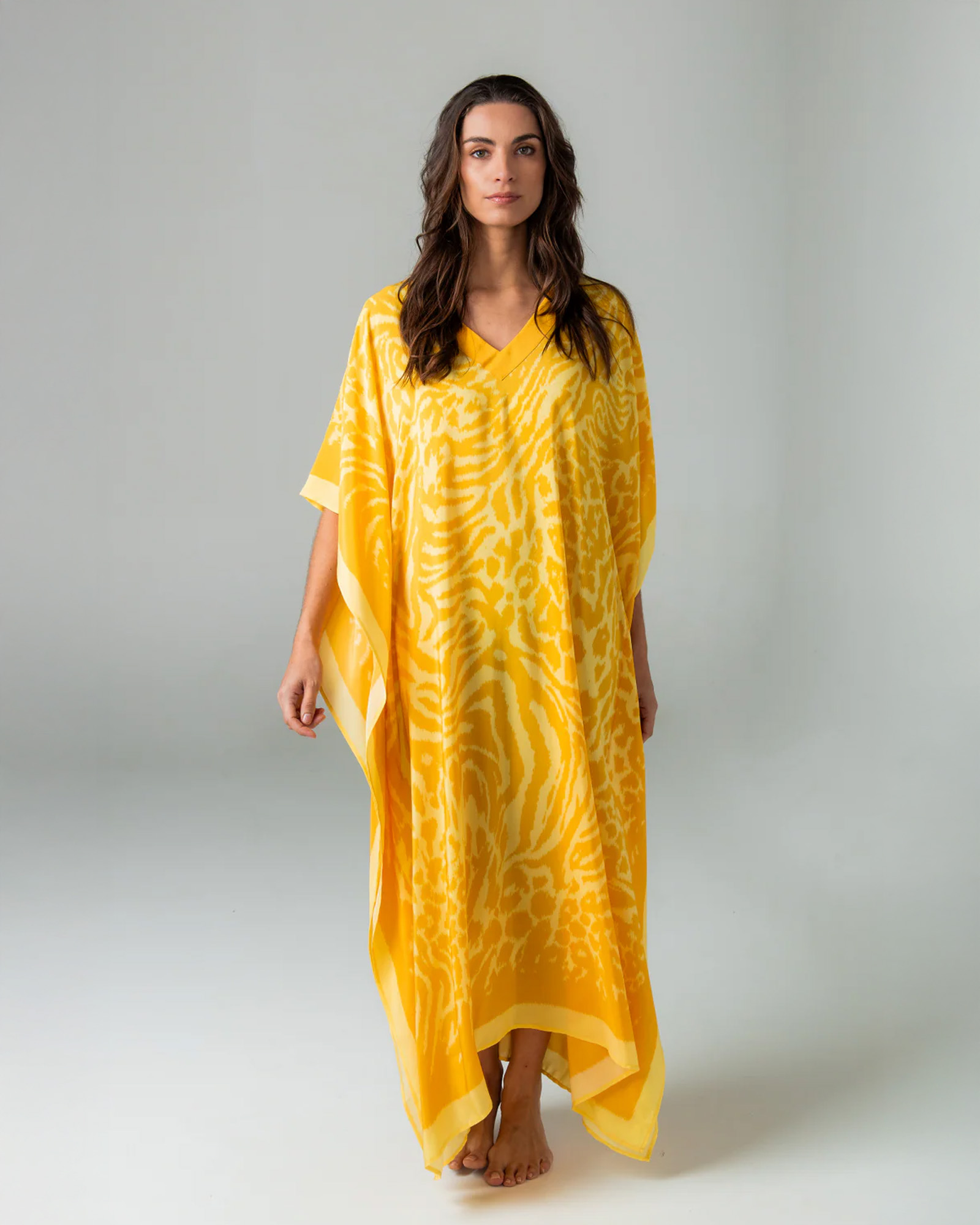 Kaftan FRIDA Animals Yellow