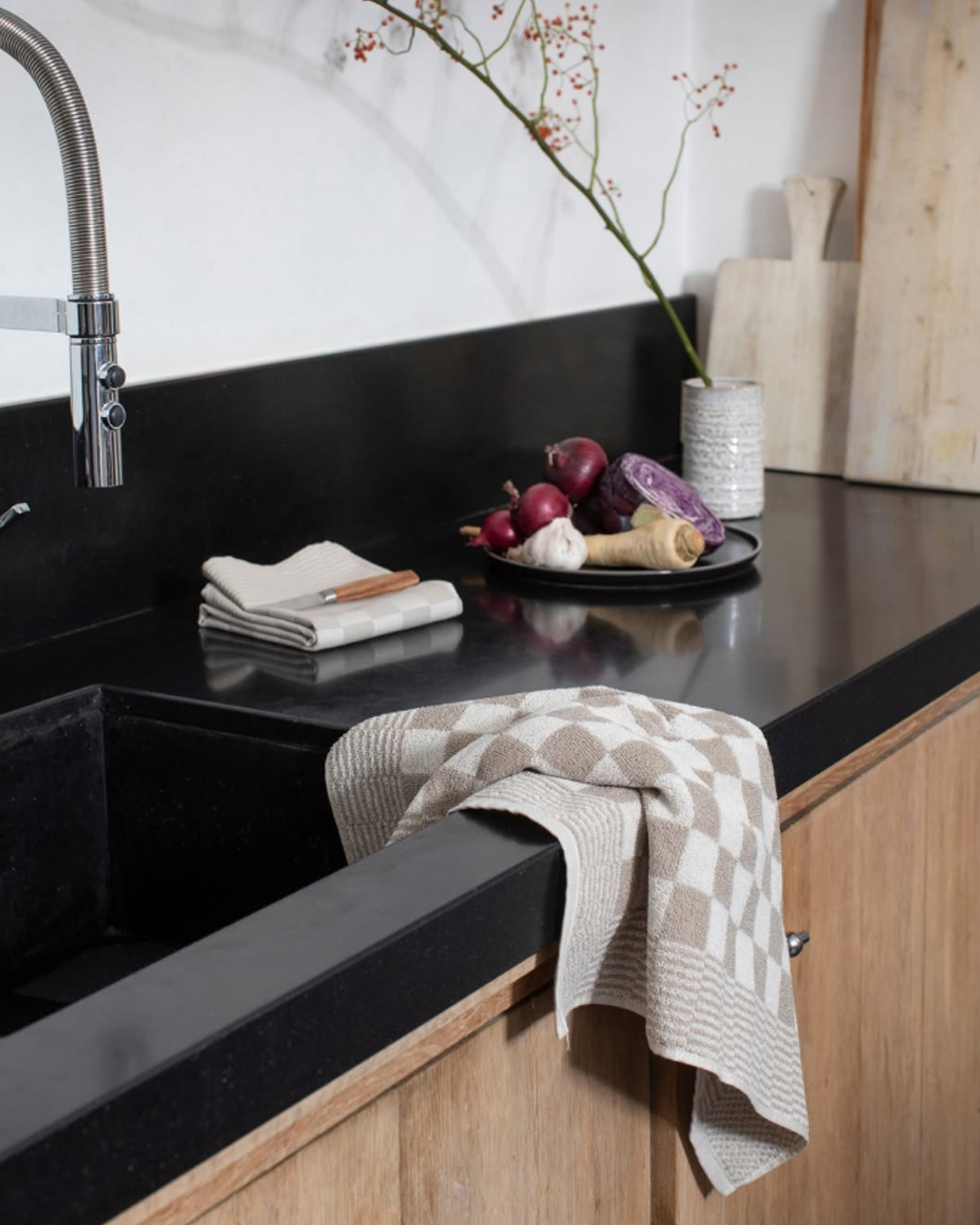 Serviette invité BARBECUE taupe