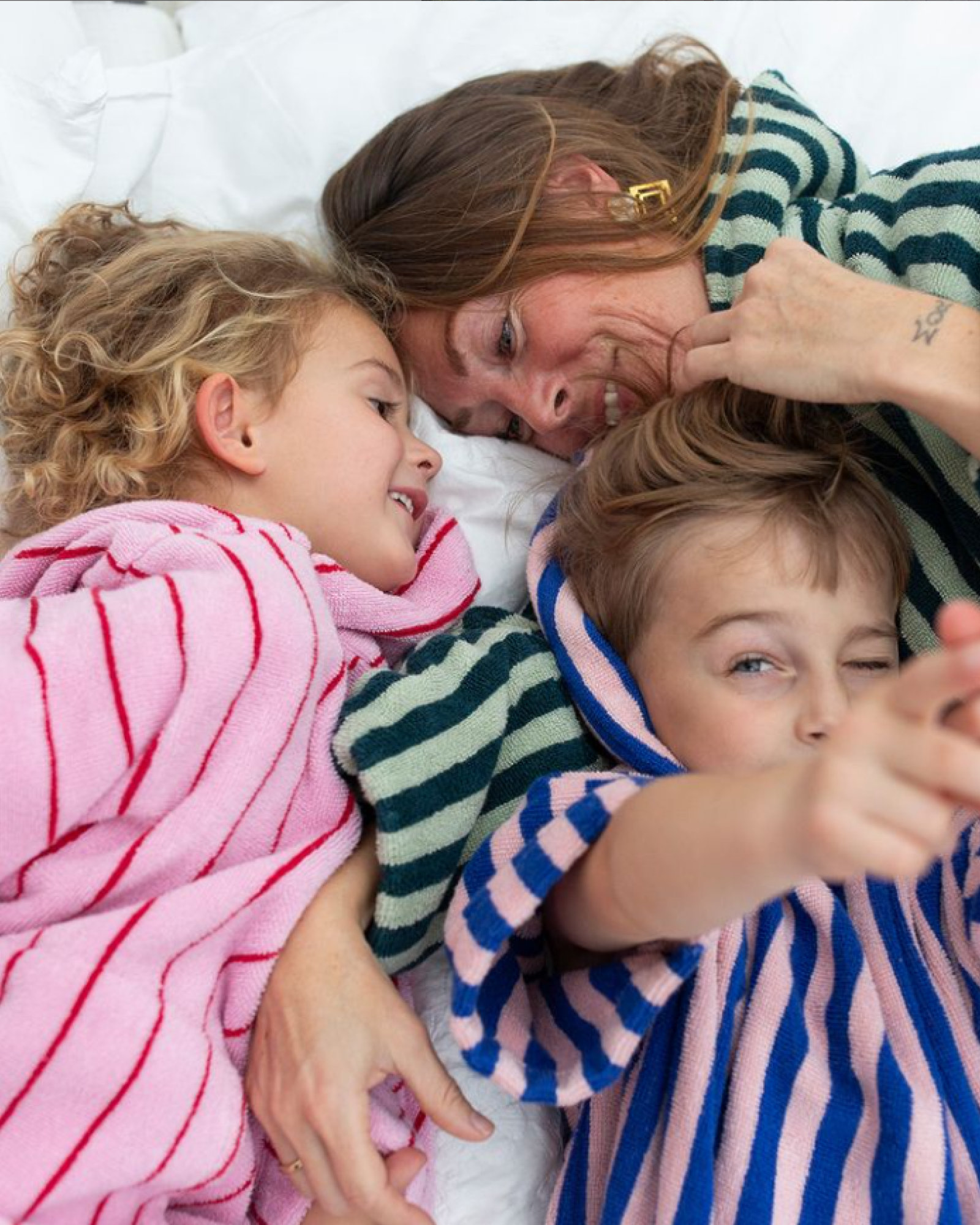 Bathrobe kids NARAM Seafoam & deep teal