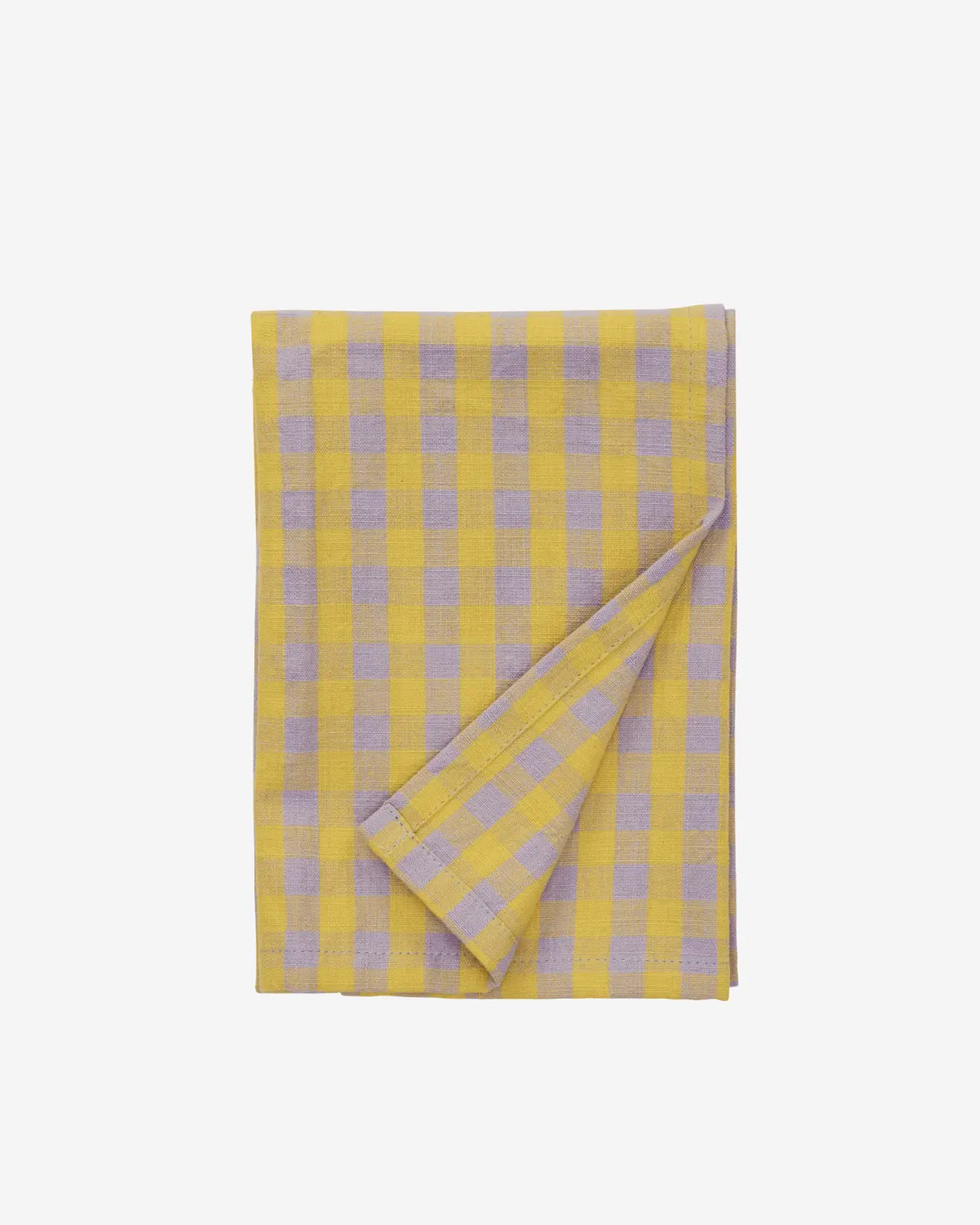Keukenhanddoek CHECKED Yellow, lilac