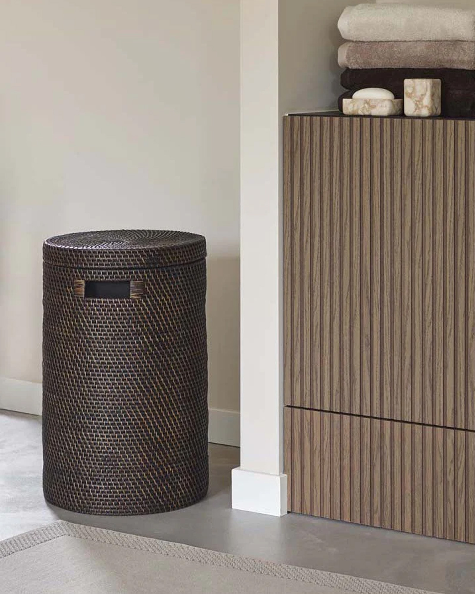 Laundry basket CINO Pecan