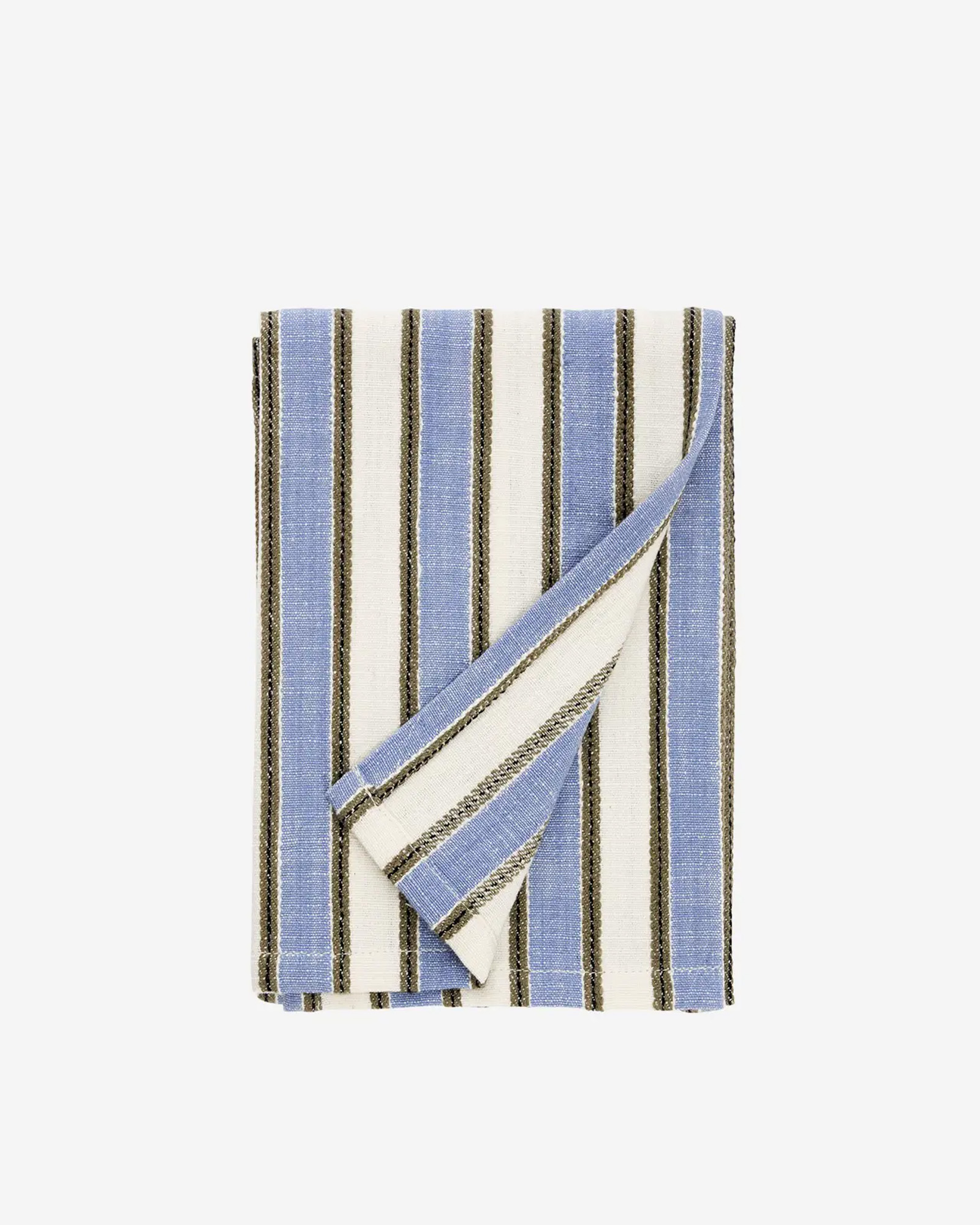 Keukenhanddoek STRIPED Blue, off white, taupe, black