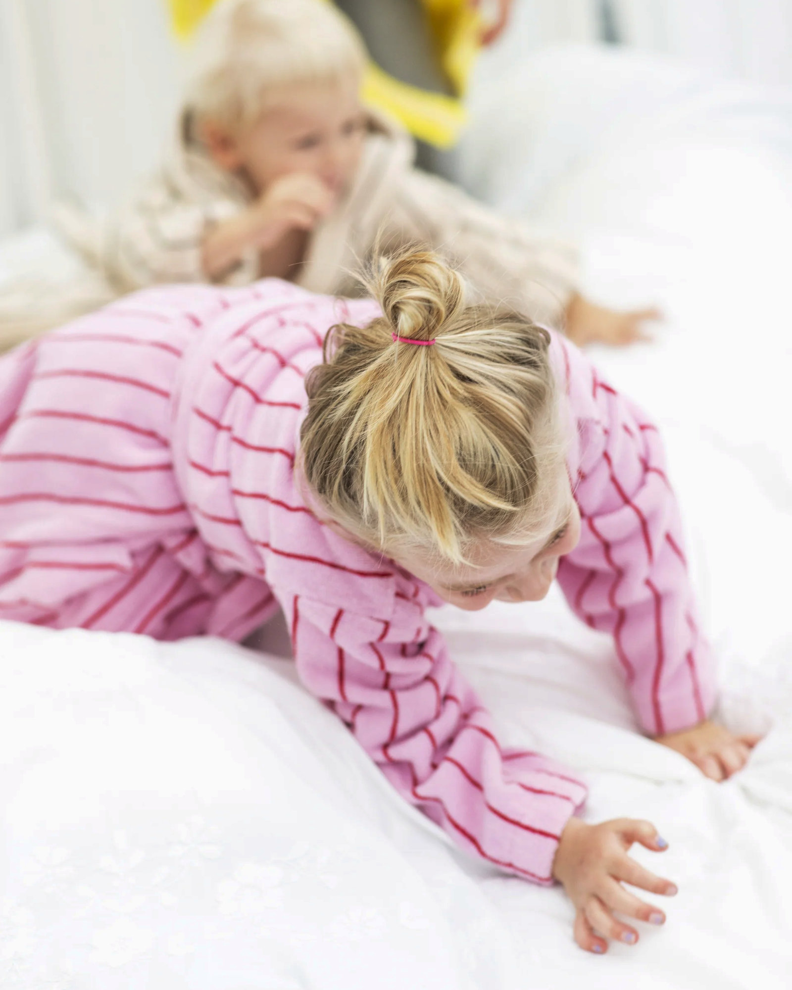 Bathrobe kids NARAM Baby pink & ski patrol red