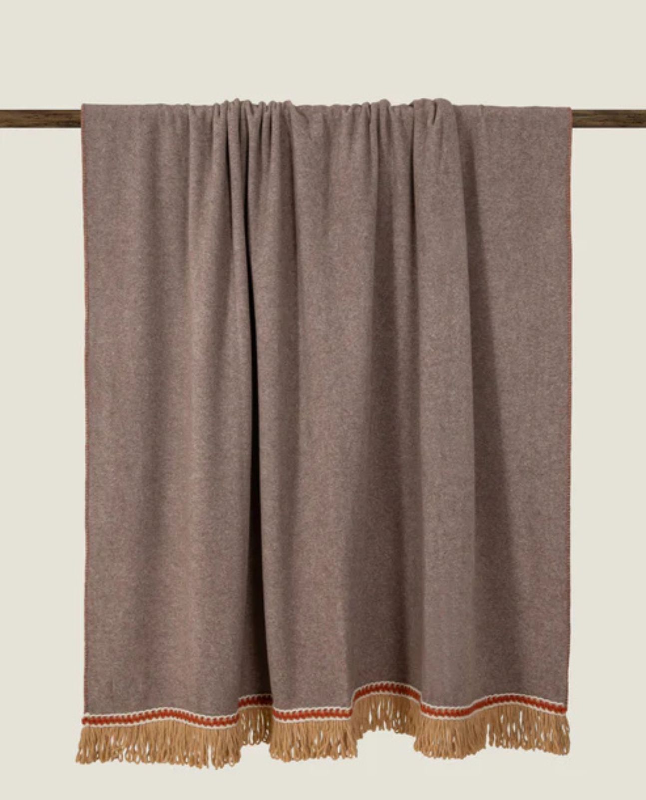 Plaid FRINGES Taupe