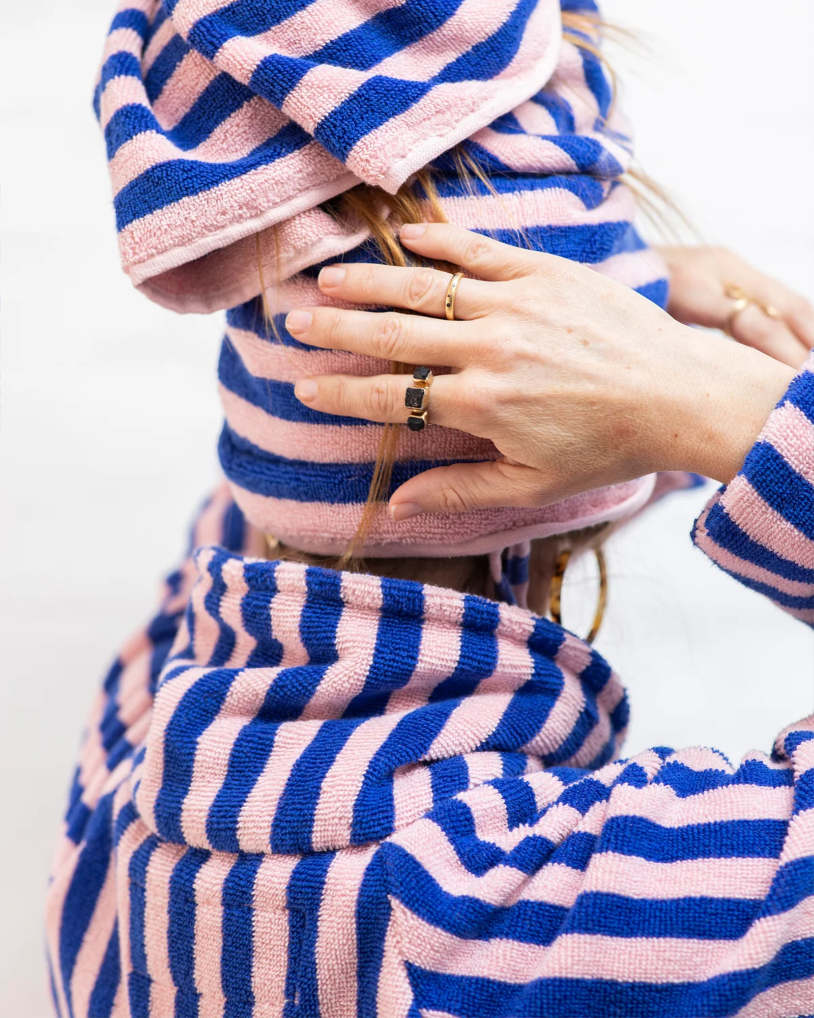 Bathrobe NARAM Dazzling blue & rose