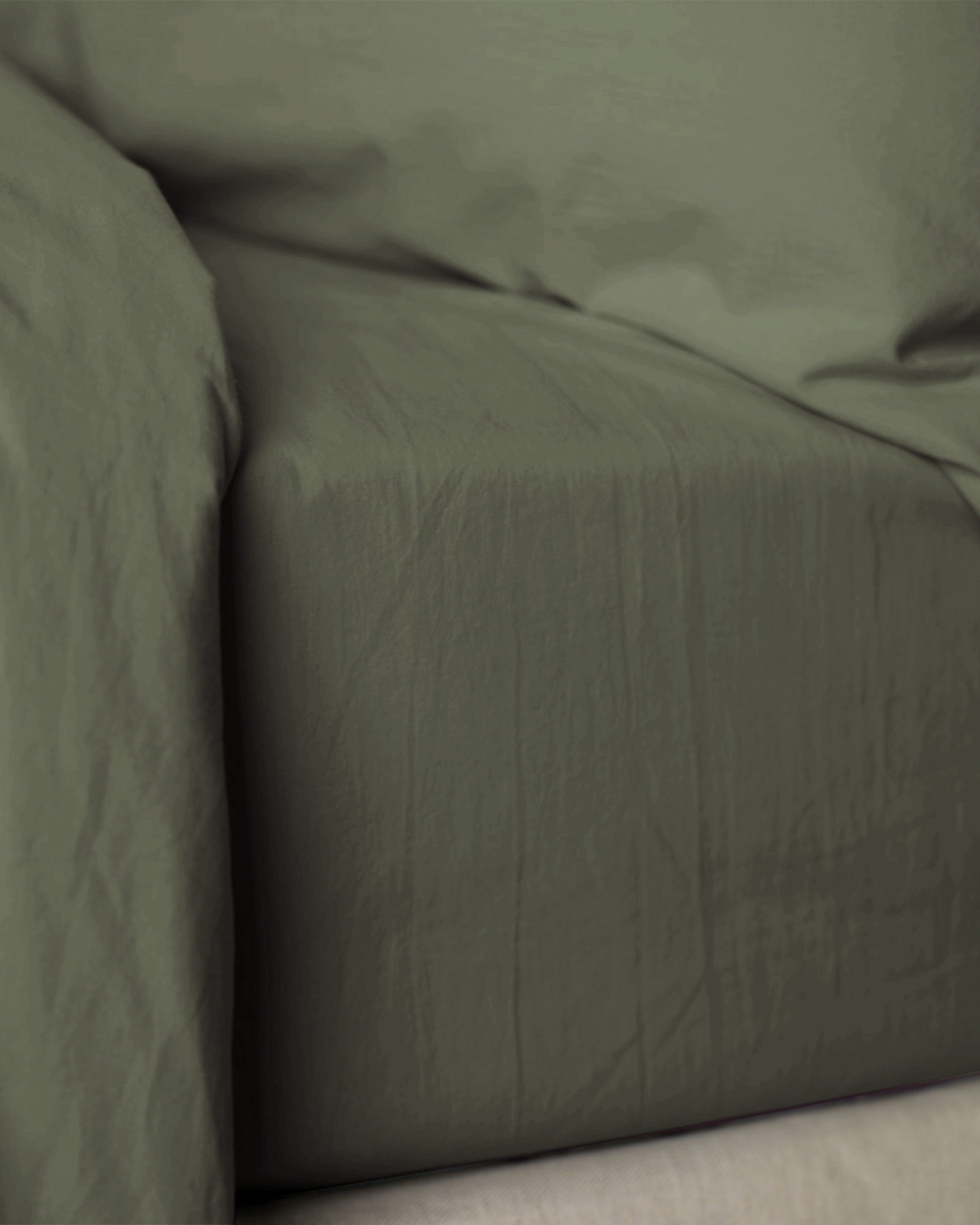 Hoeslaken VINTAGE COTTON Khaki Green