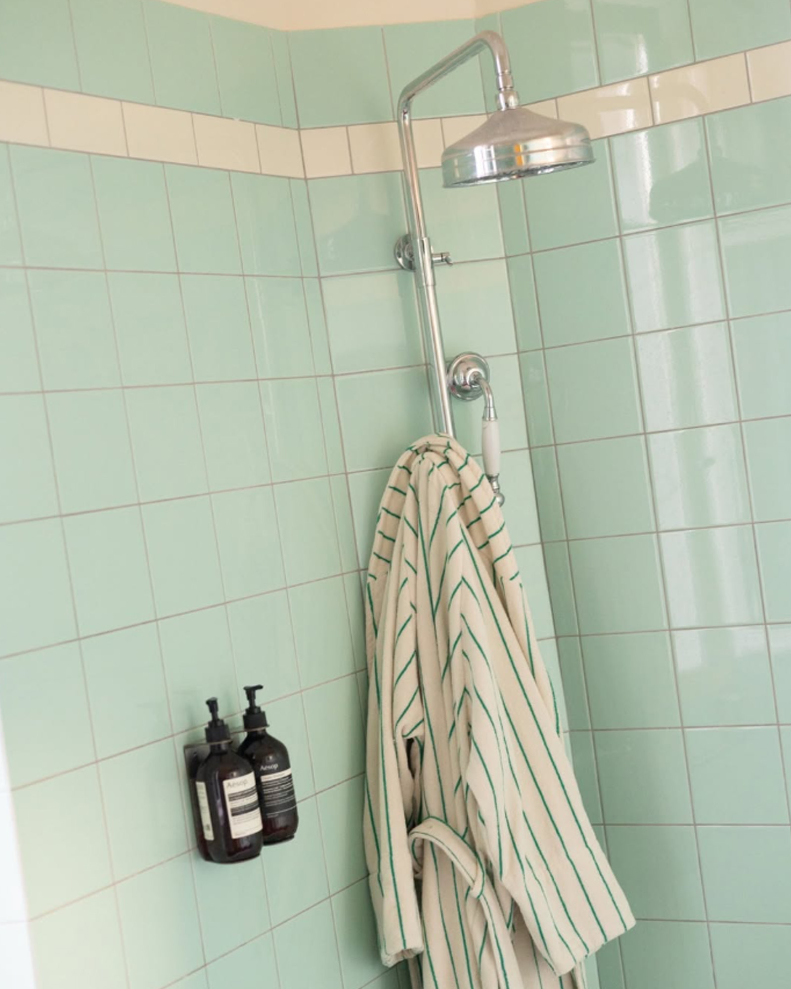 Bathrobe NARAM Pure white & grass