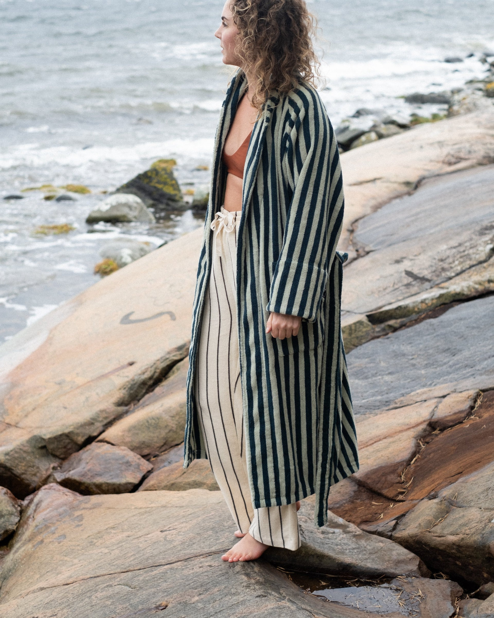 Bathrobe NARAM Seafoam & deep teal