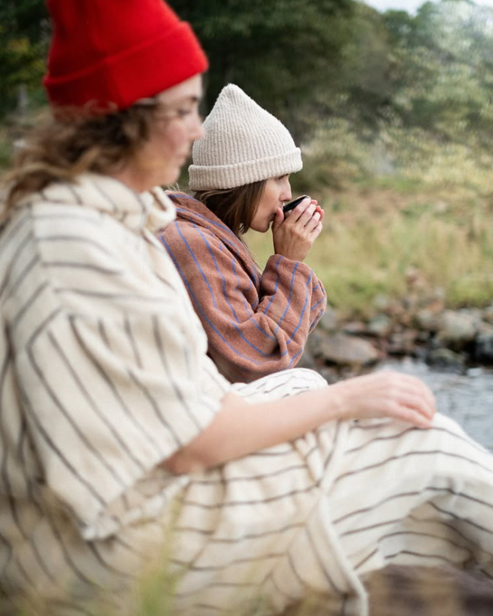 Poncho NARAM Creme & ink