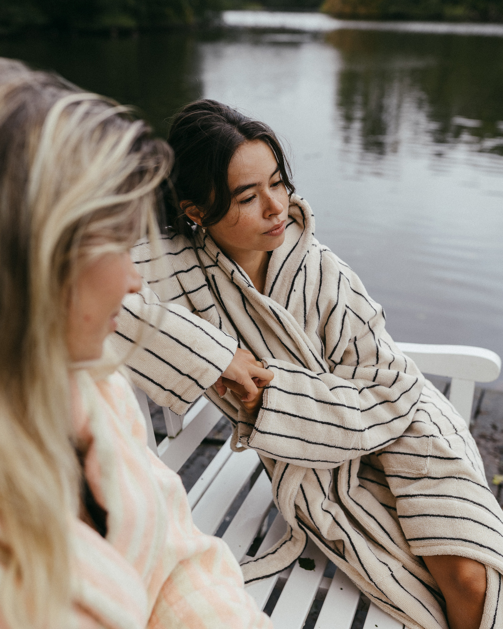 Bathrobe NARAM Creme & ink