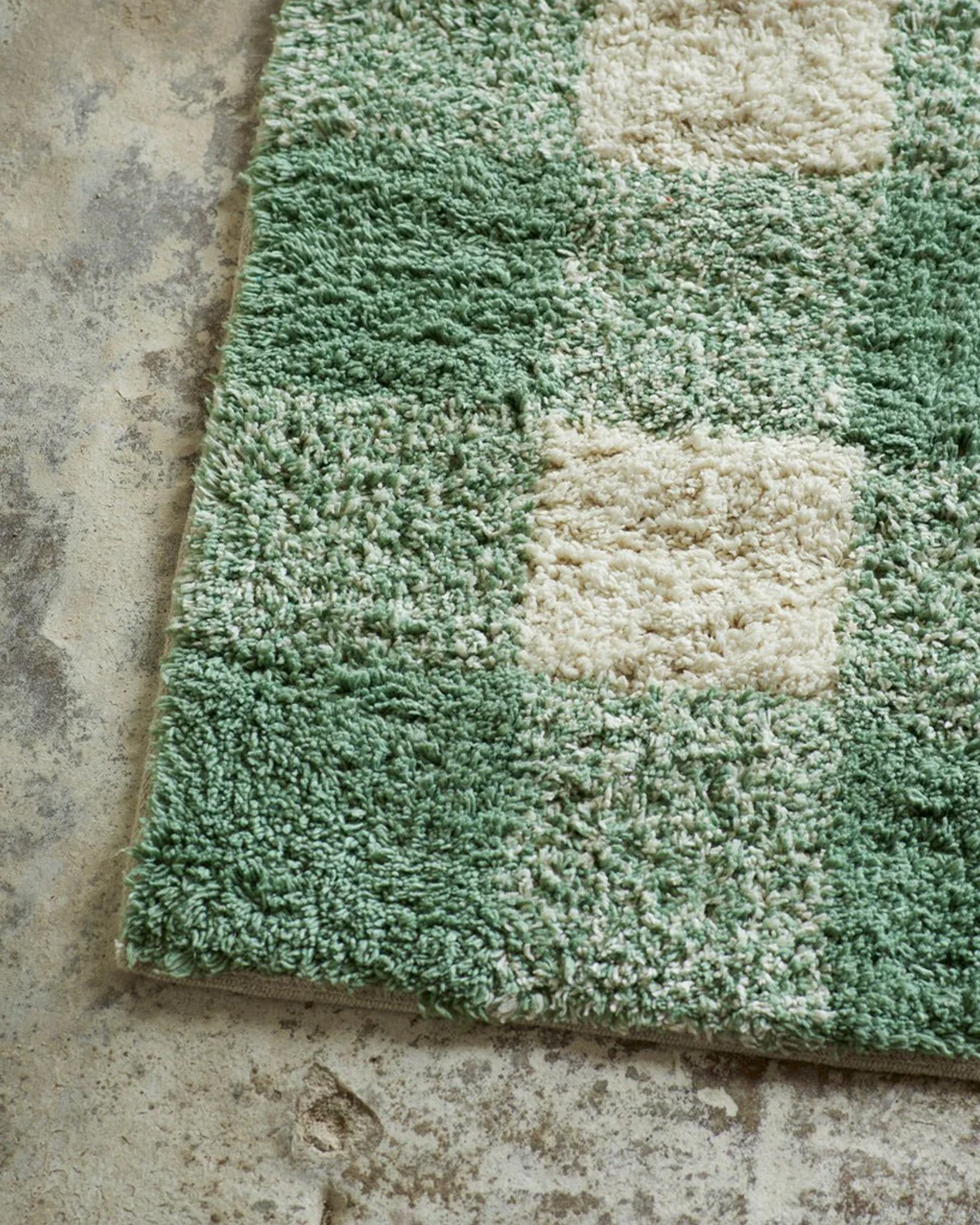 Badmat TUFTED Checked green, off-white