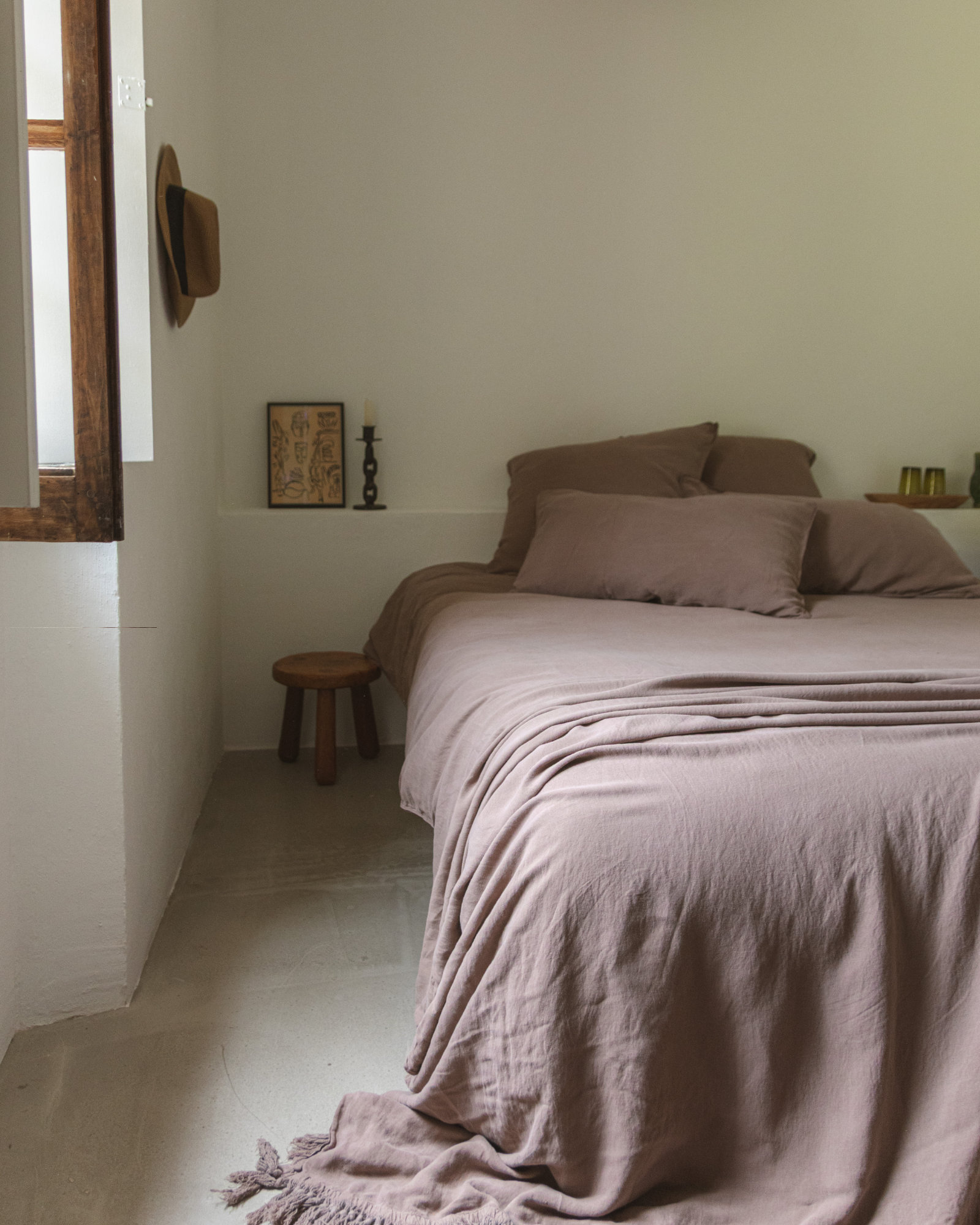 Bedsprei Franje LINEN STORIES Wood